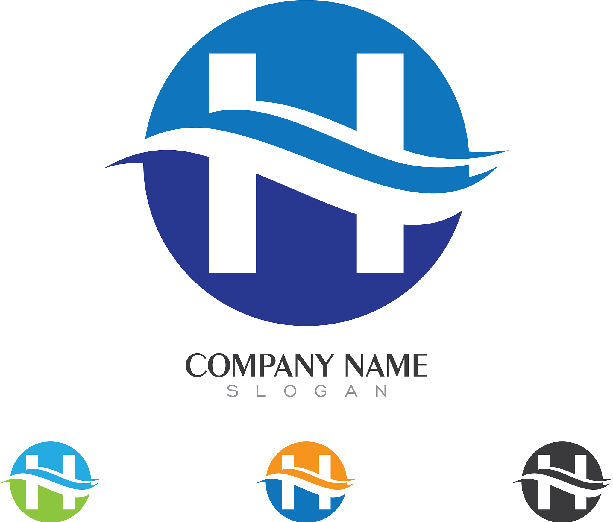 h letter logo business template