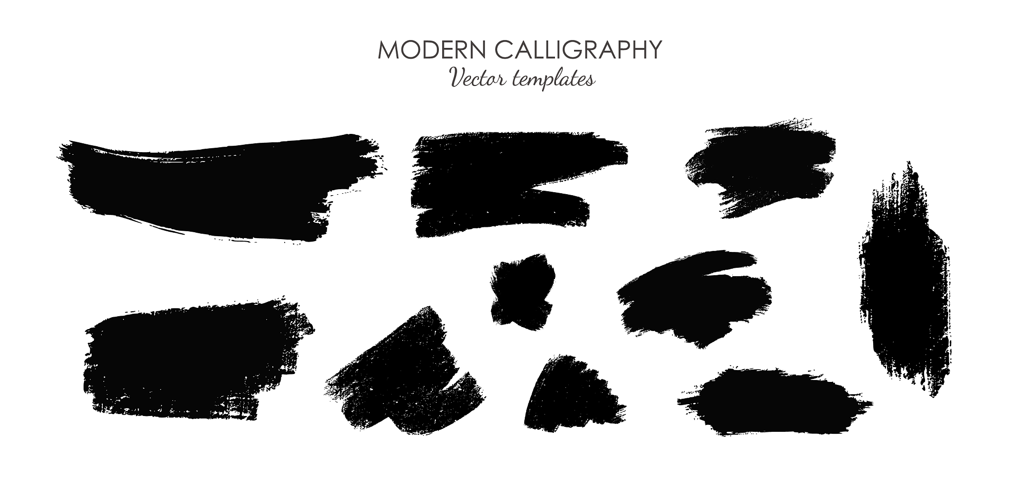 collection of ink grunge dirty brush