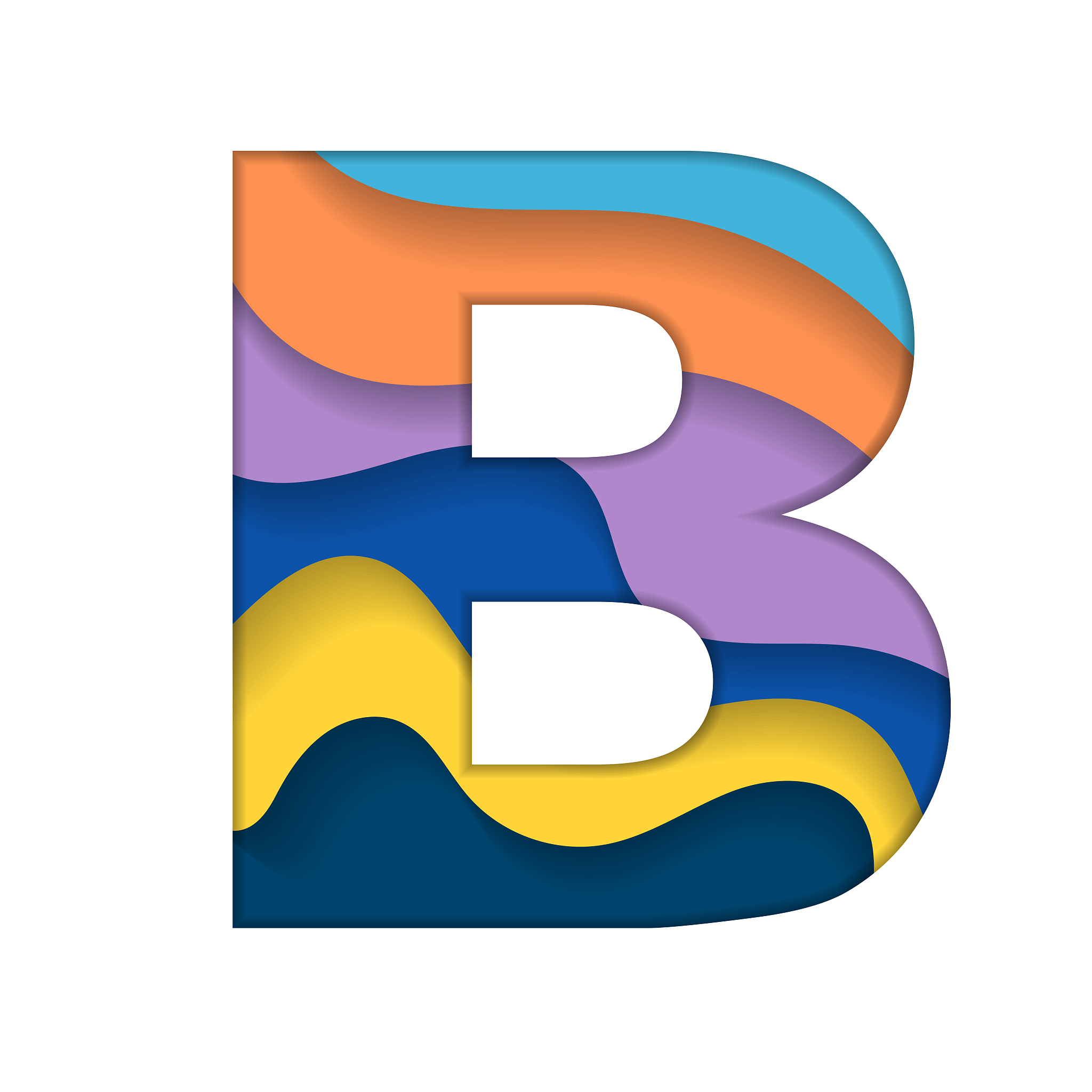 colorful letter b