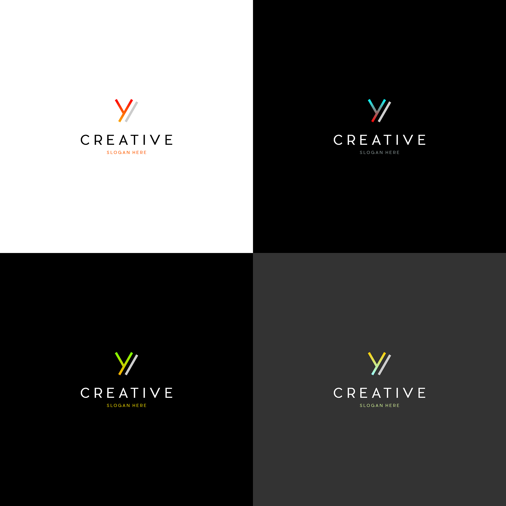 letter y technology creative logo design
