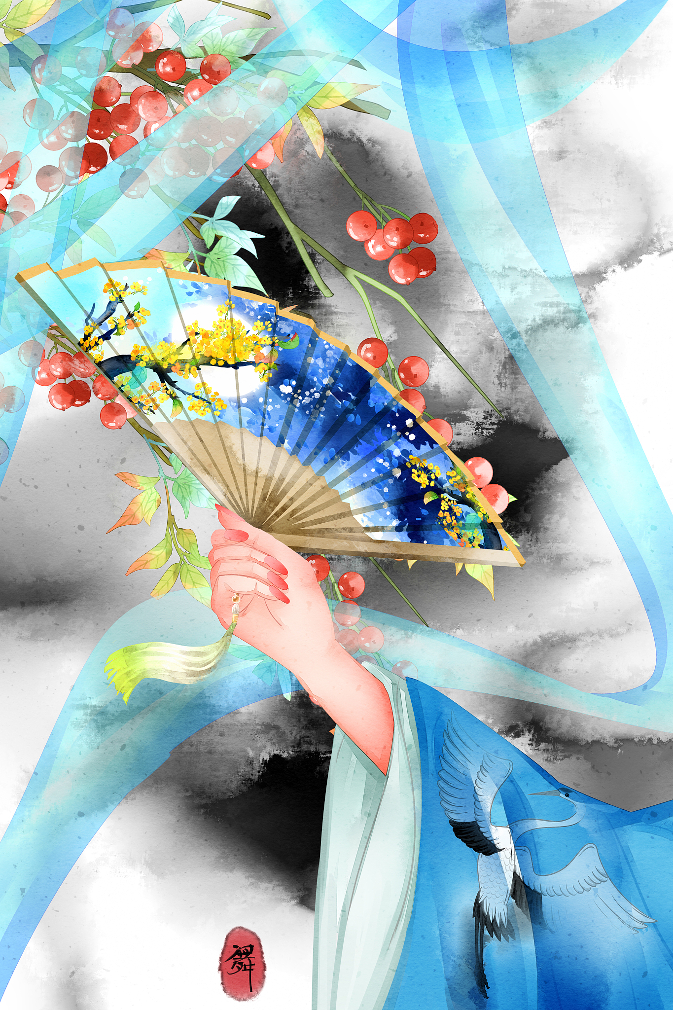 水墨特效与中国戏曲风格构图组合：独特艺术魅力与文化内涵