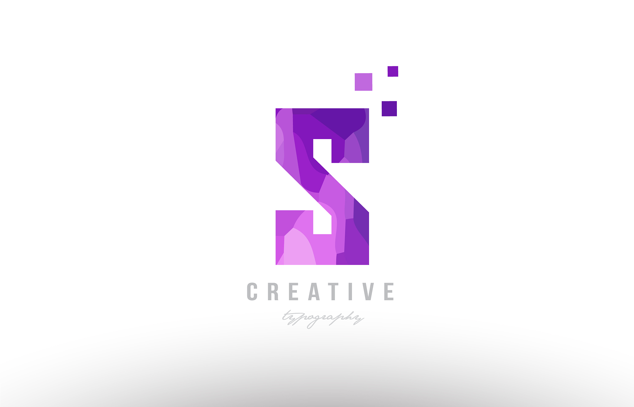 pink alphabet letter logo s with squares