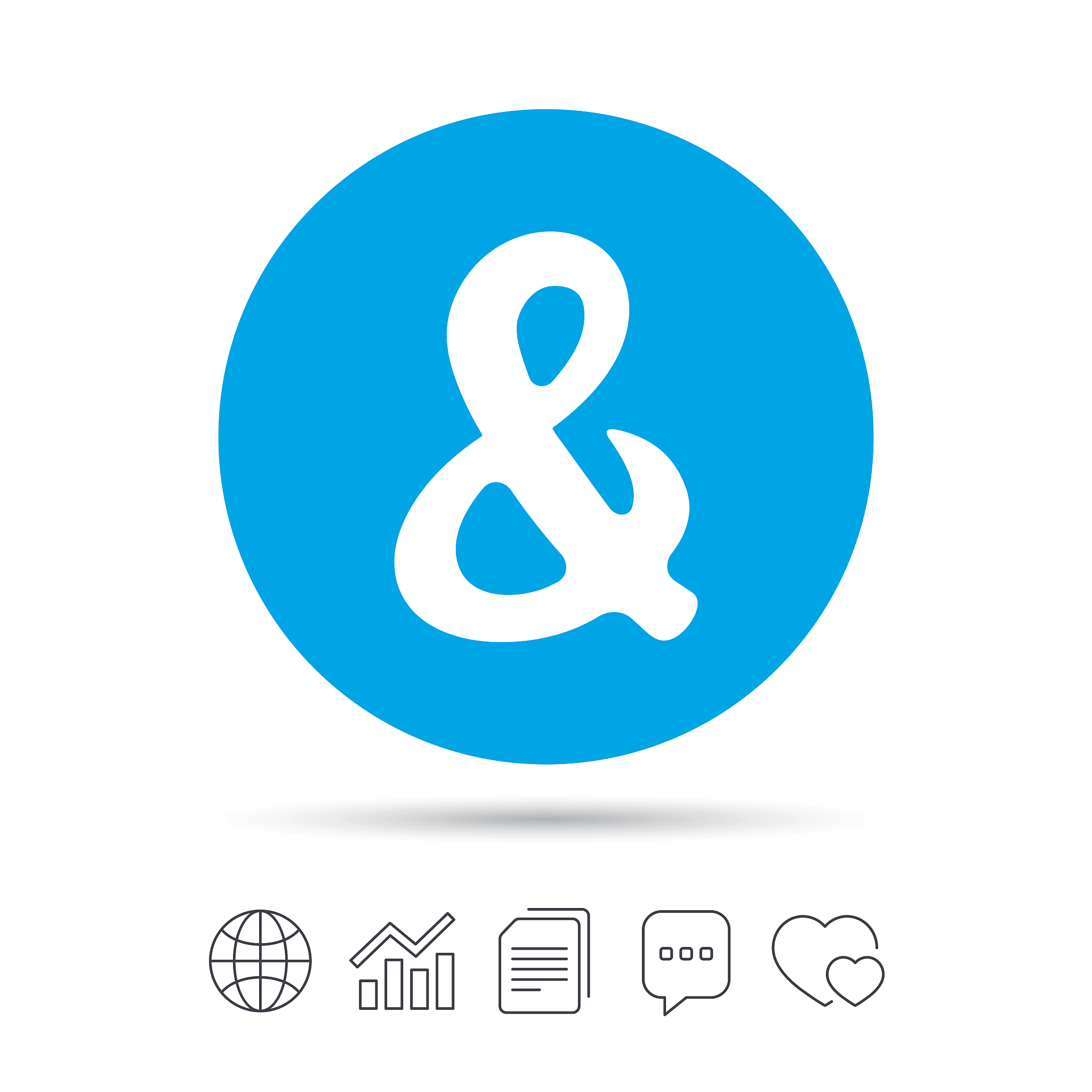ampersand sign icon. logical operator and.