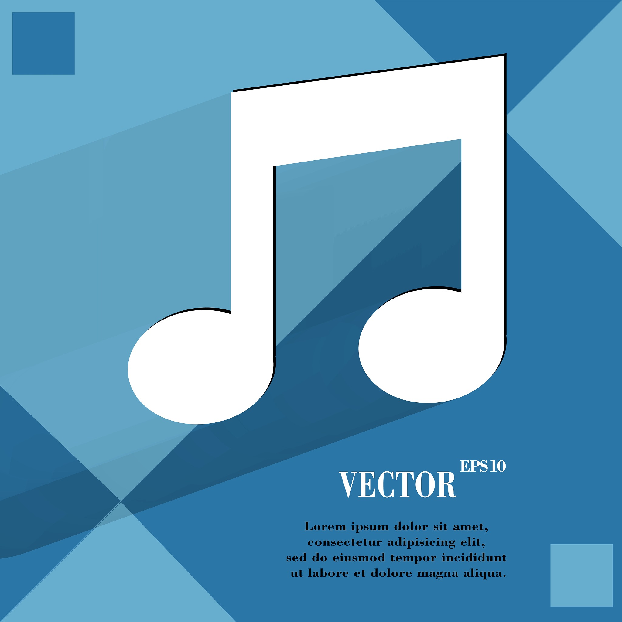music note. flat modern web design on a flat geometric abstract 
