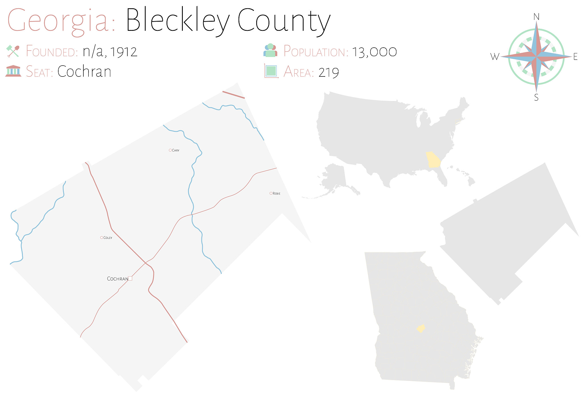 map of in bleckley county georgia