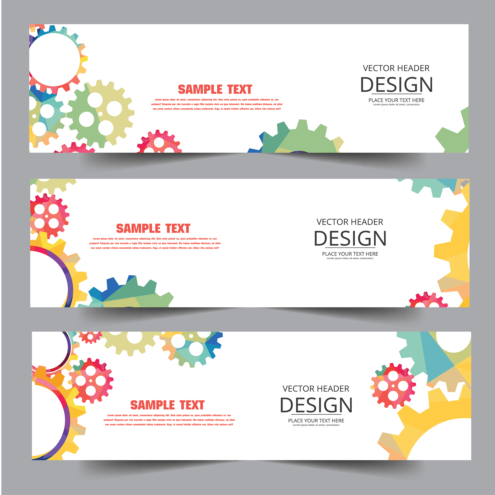 abstract techno gear background with geometric colorful gear whe