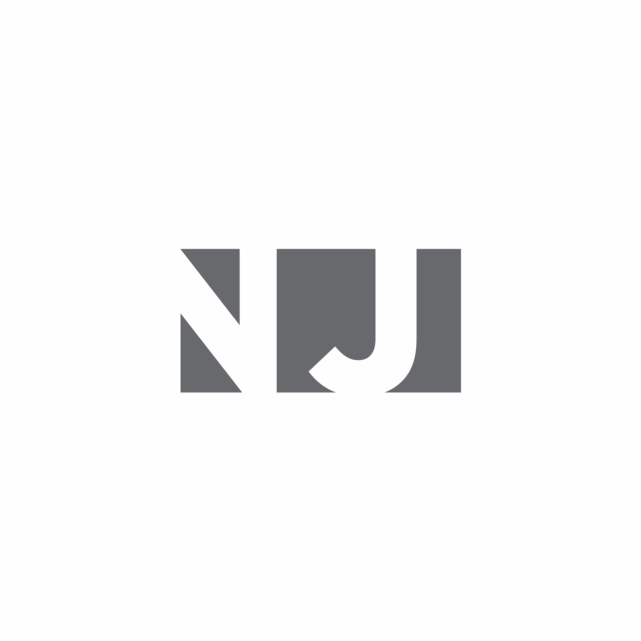 nj logo monogram with negative space style design