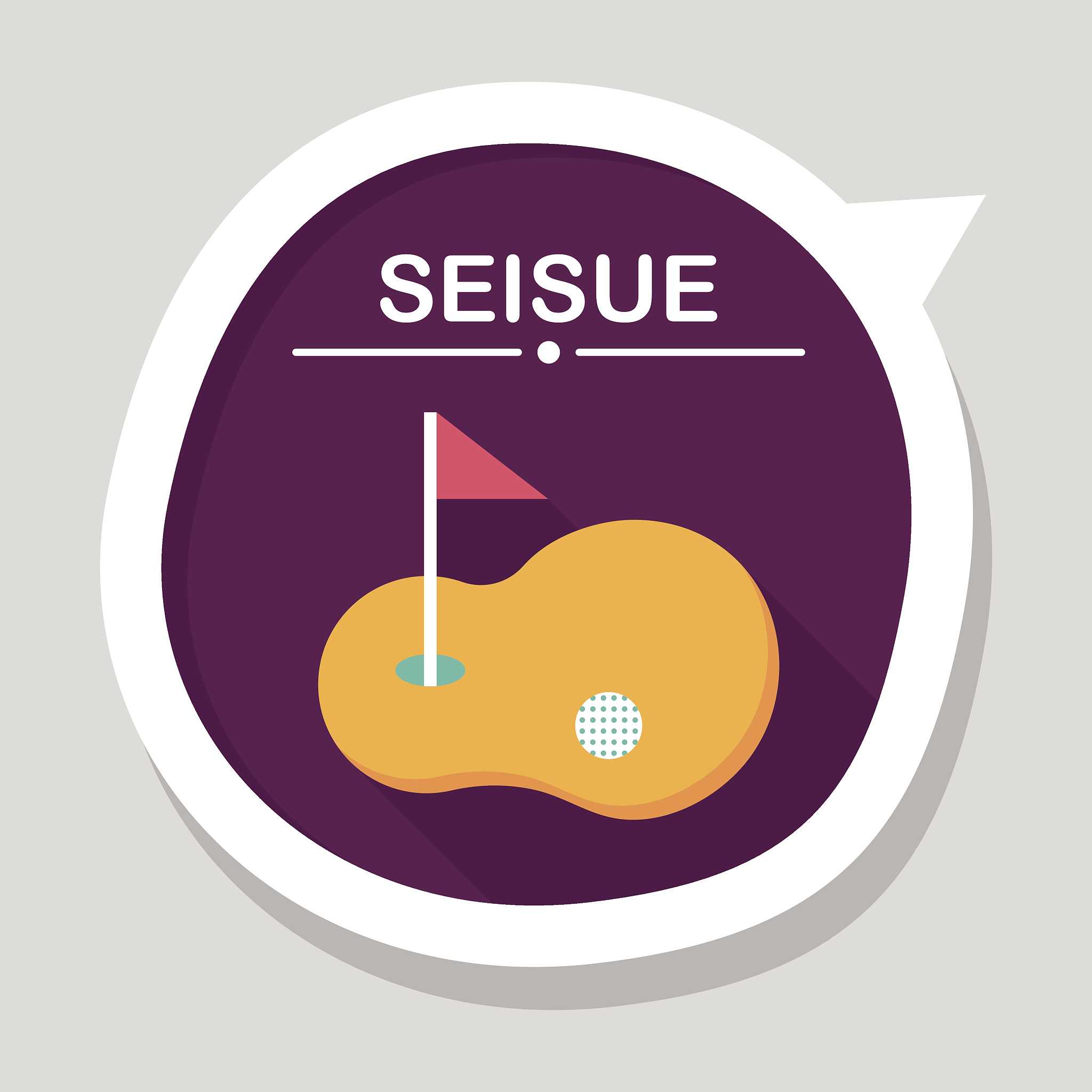 golf flat icon with long shadow,eps10