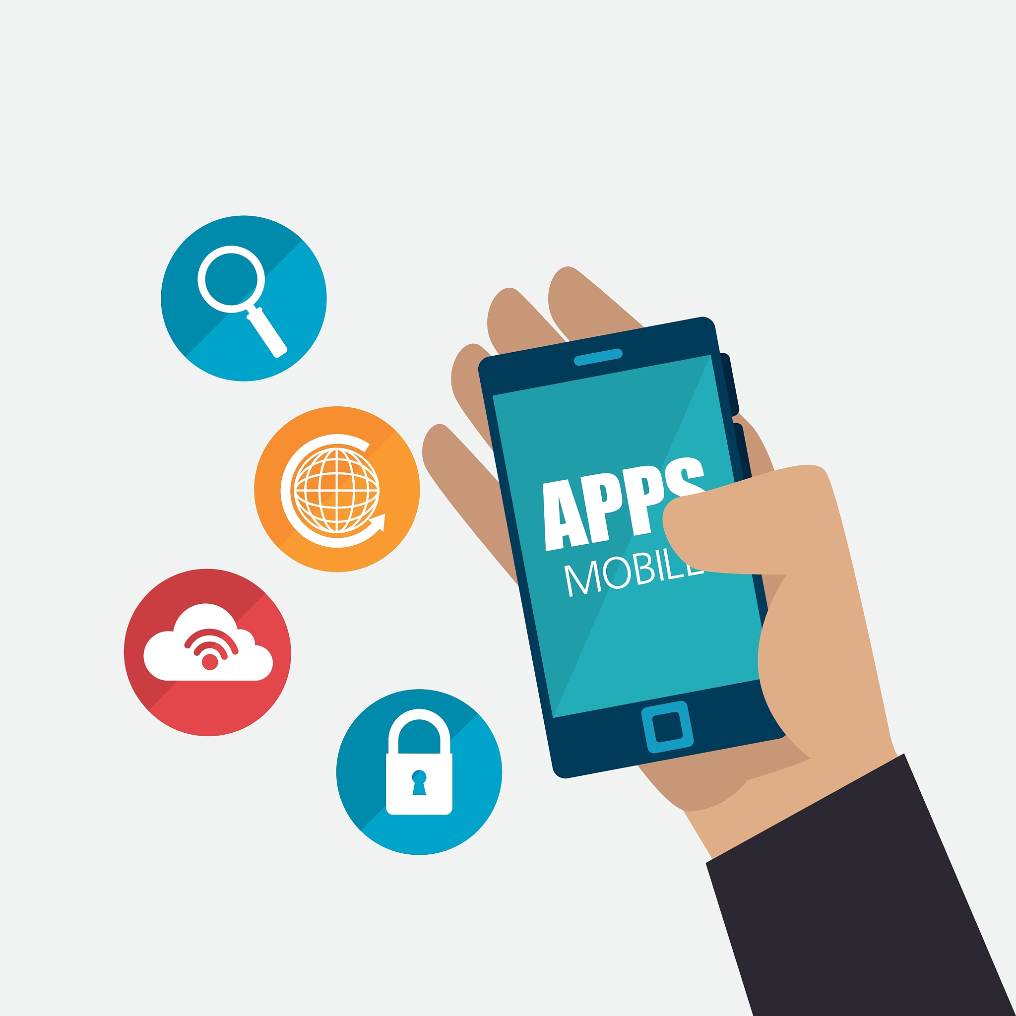 mobile applications and technology icons design