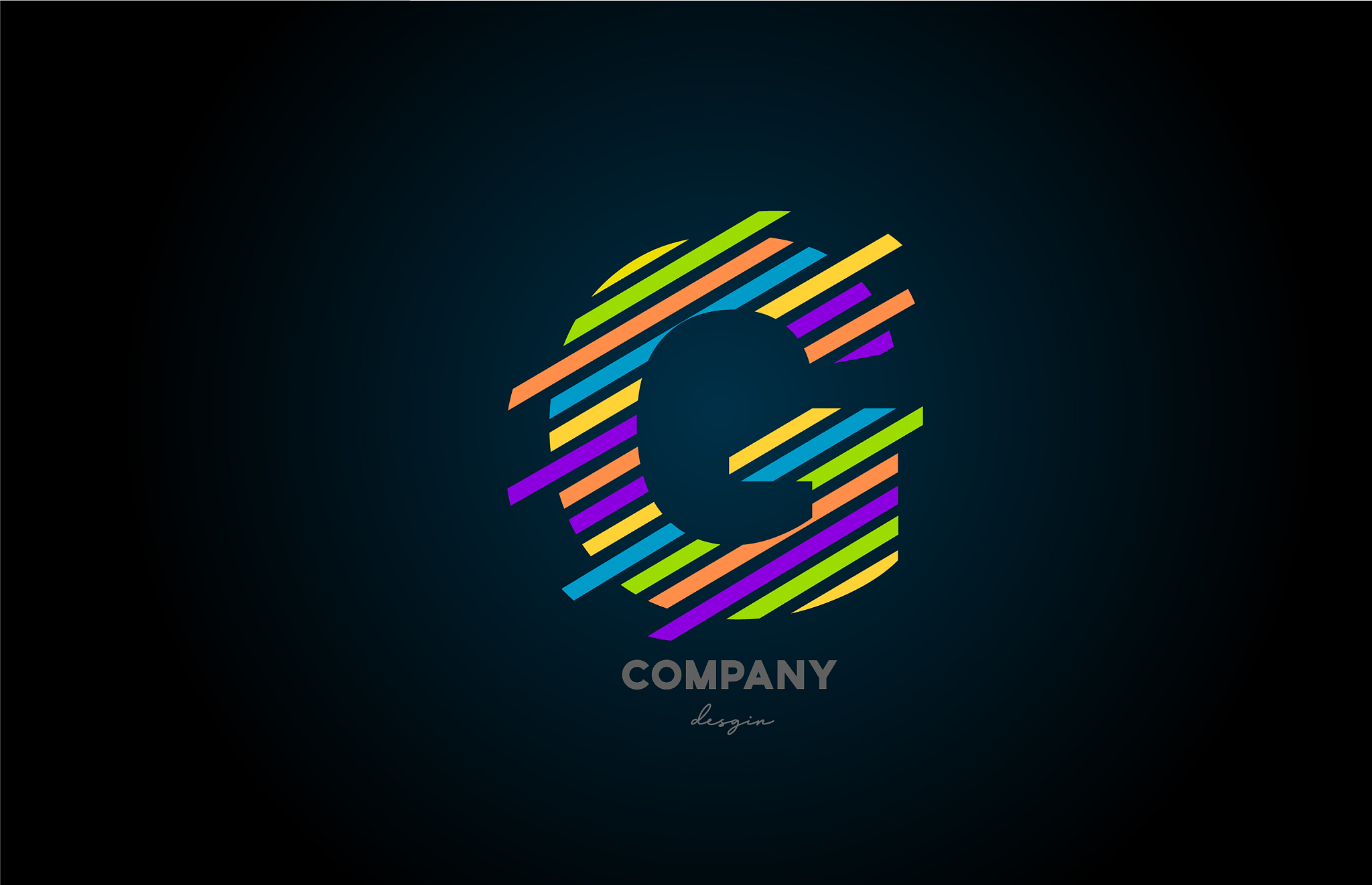 colored letter logo g alphabet icon design for