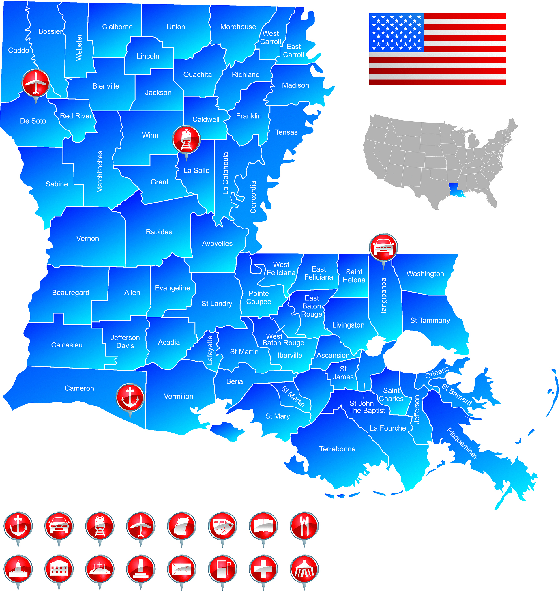 map of louisiana