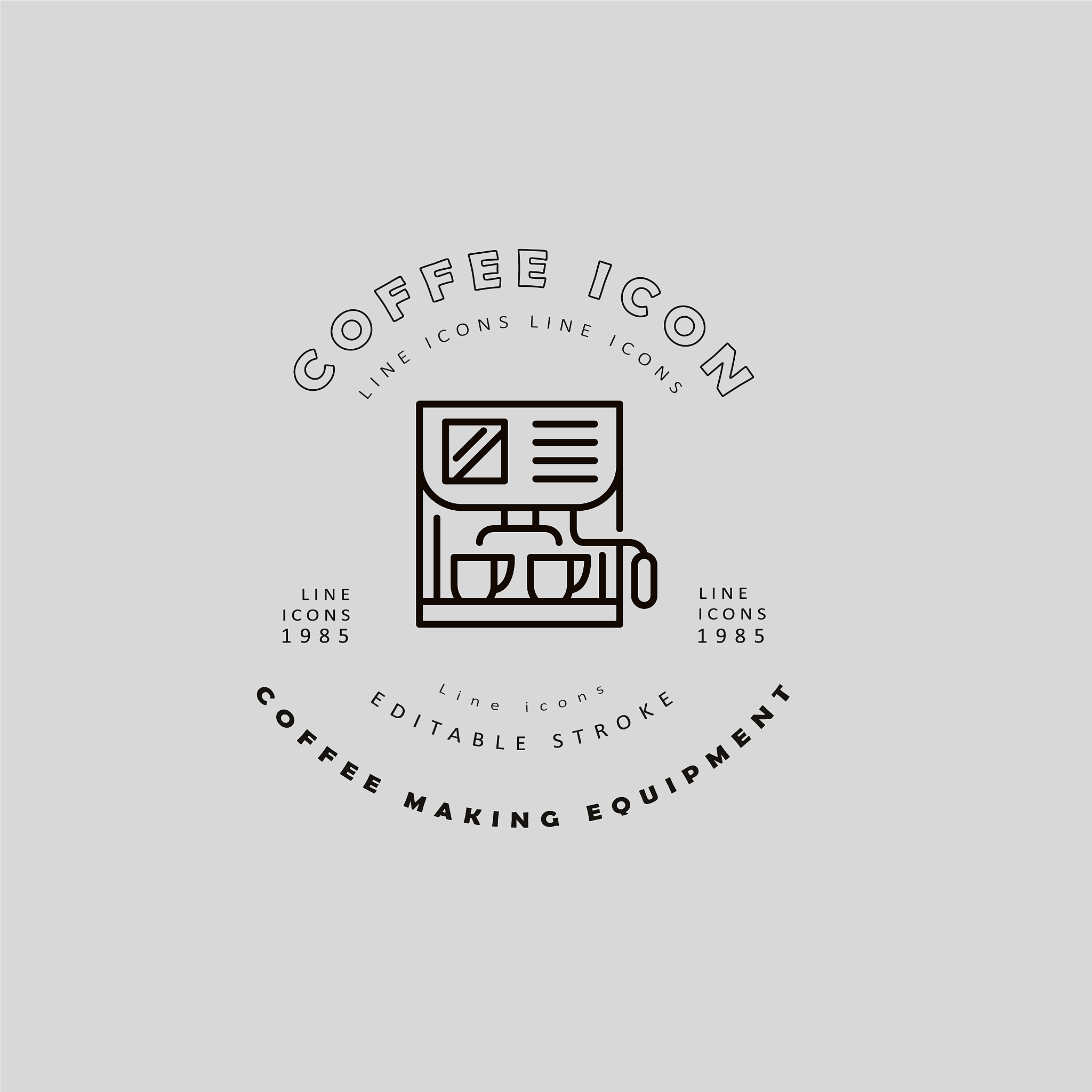 icon and logo for coffee making equipment