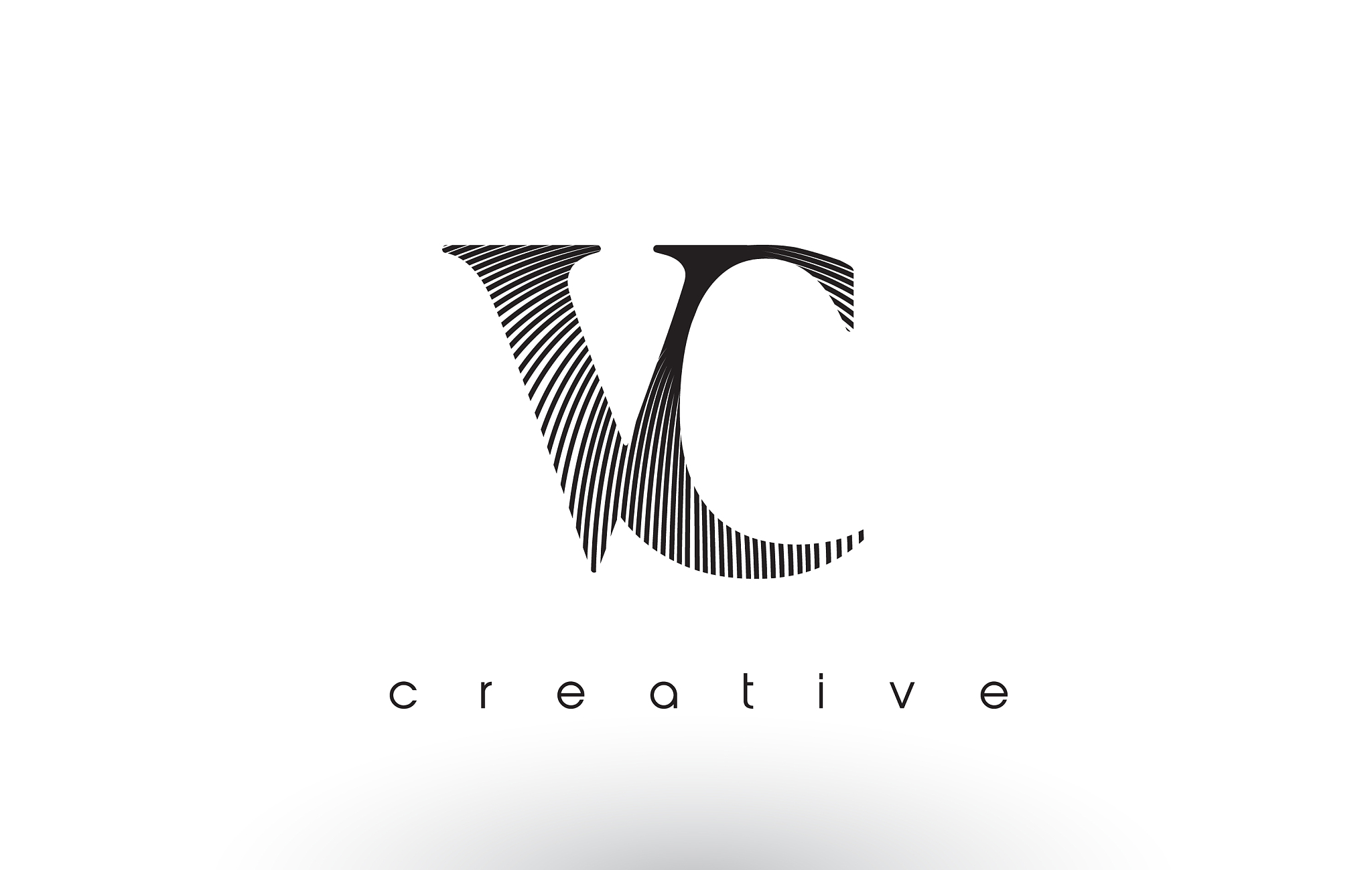 vc logo design with multiple lines and black and
