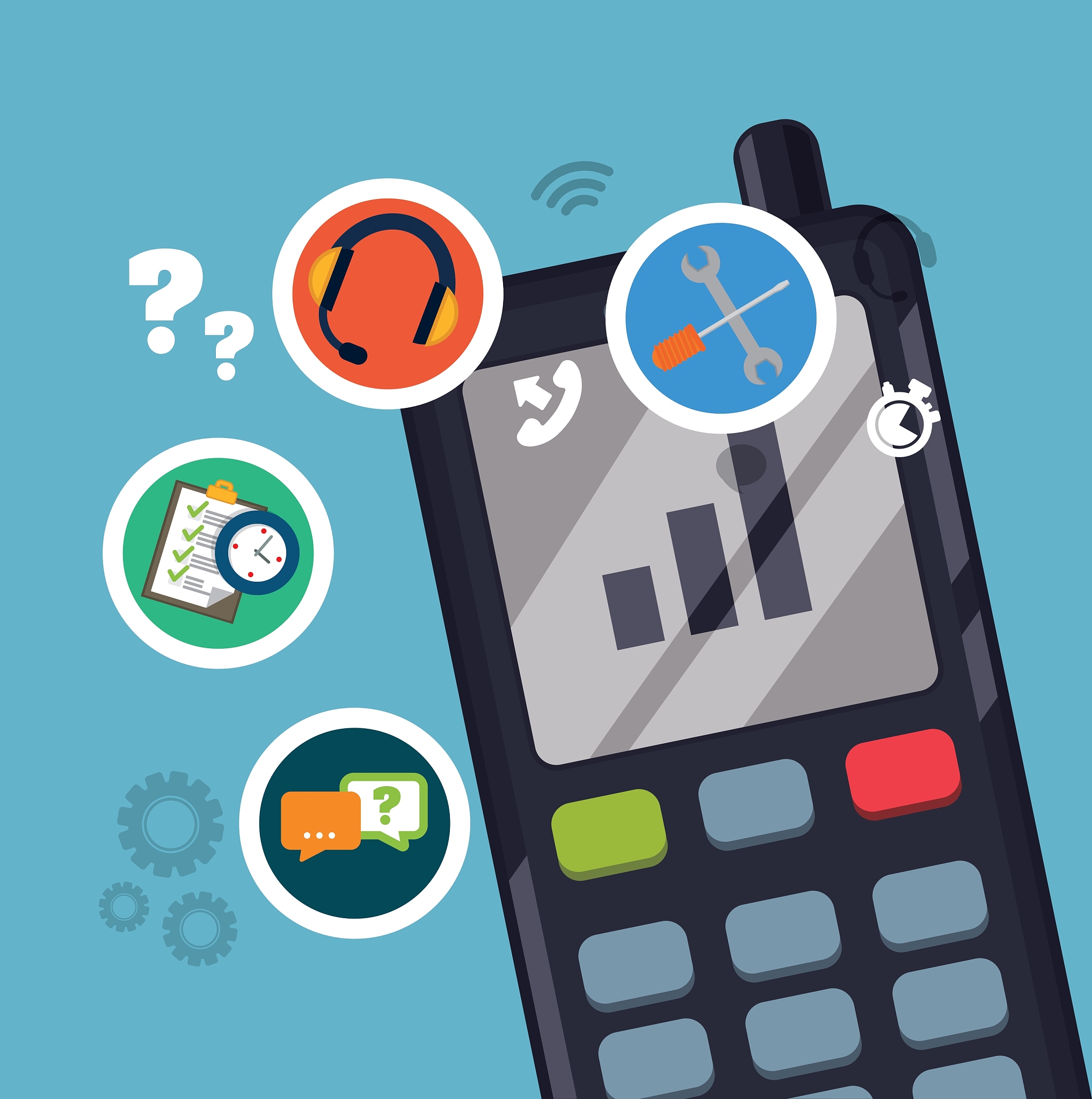 customer service technical service icon set