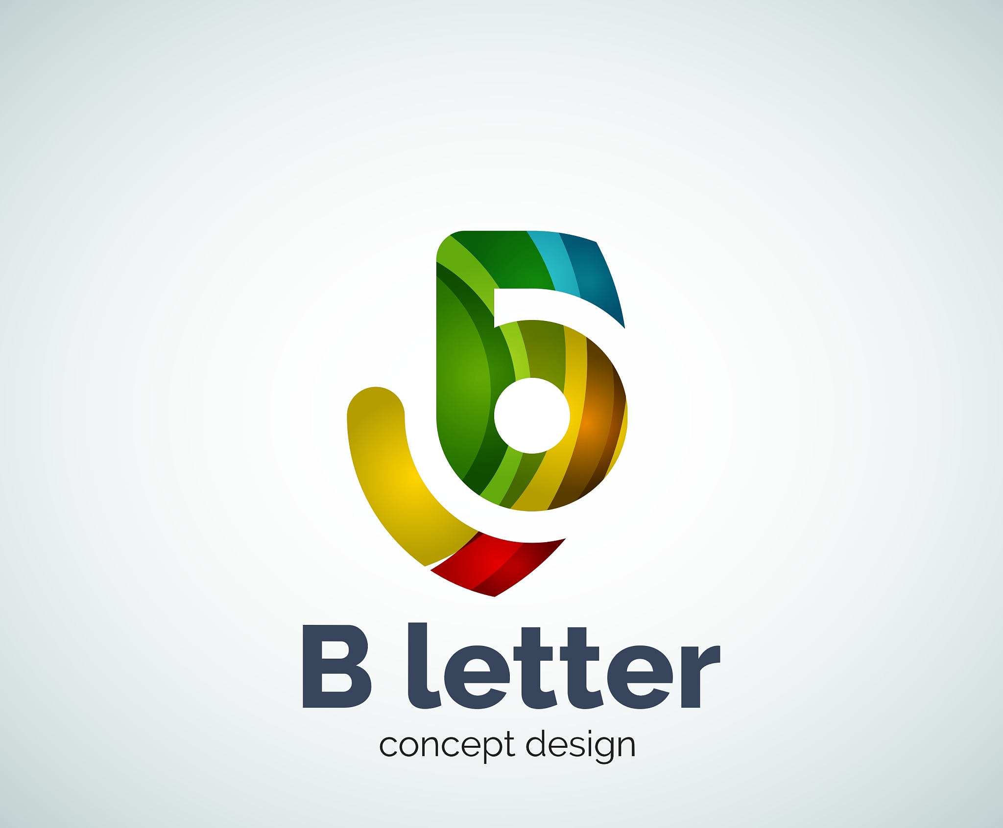 b letter concept logo template