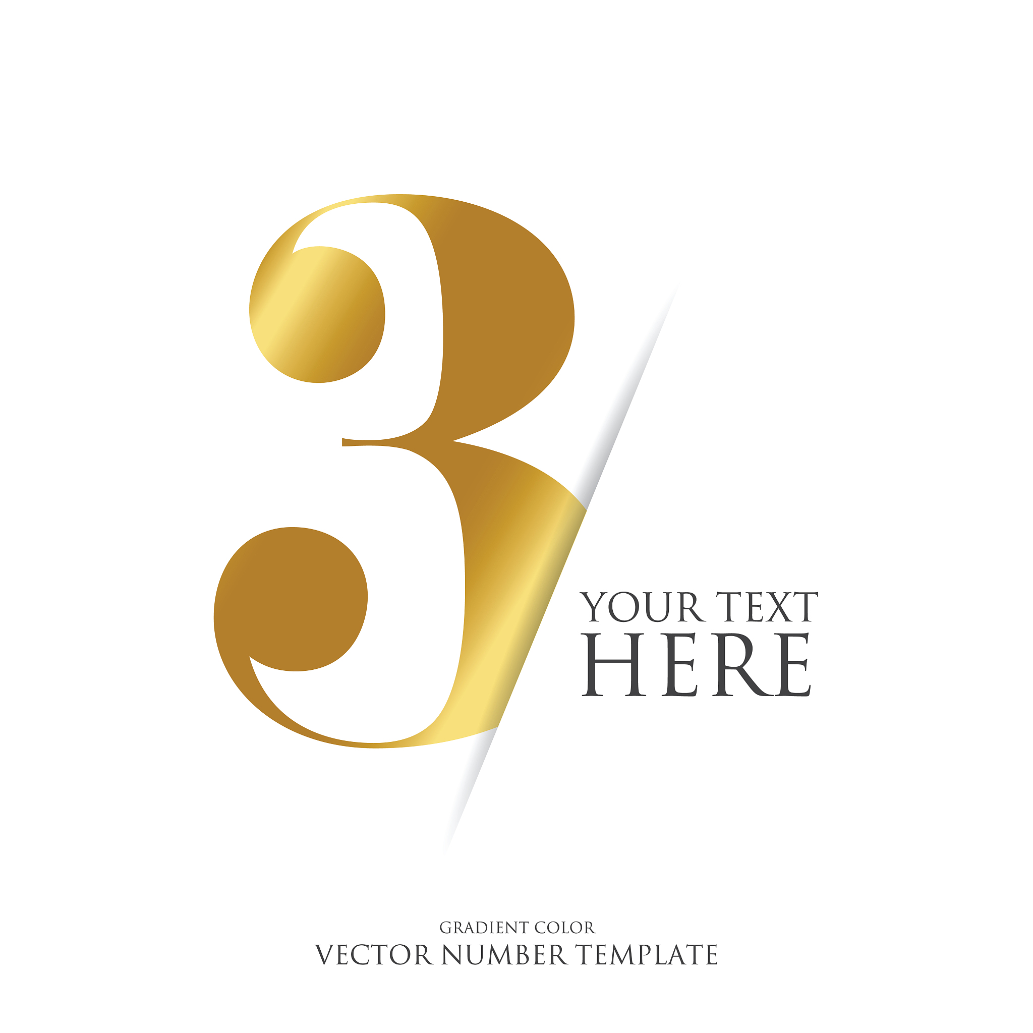 golden number vector stock illustration. gradient color. typogra