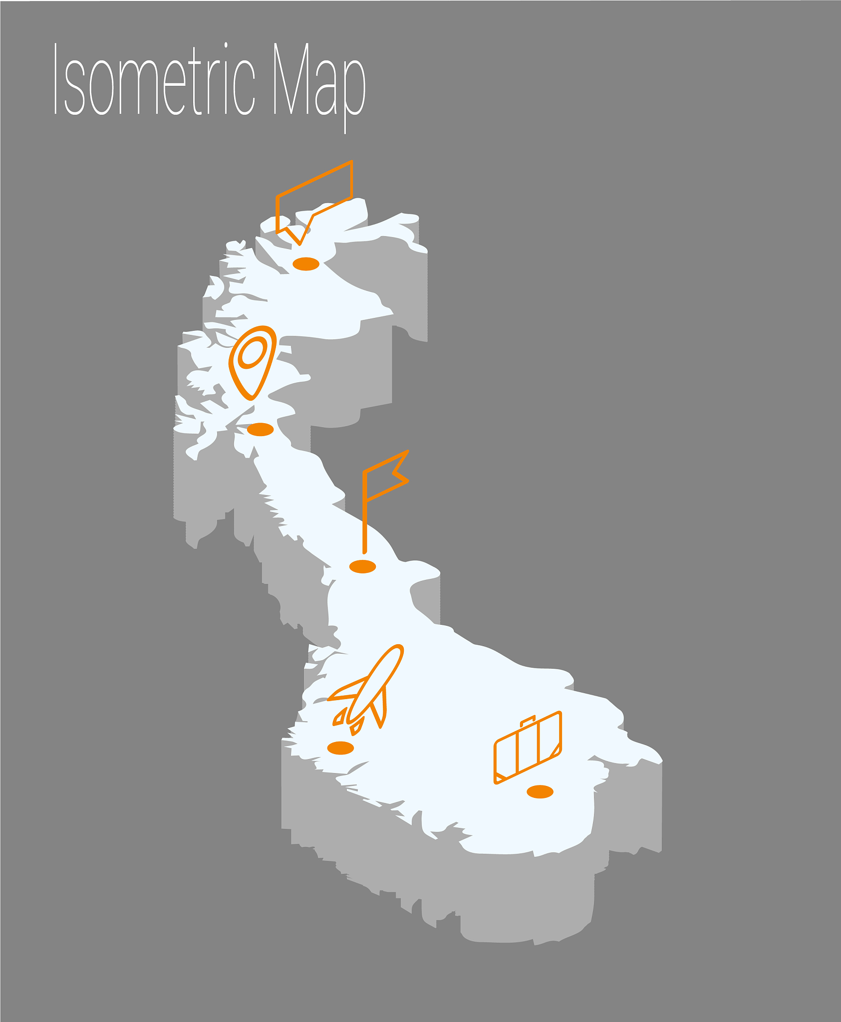 map norway isometric concept