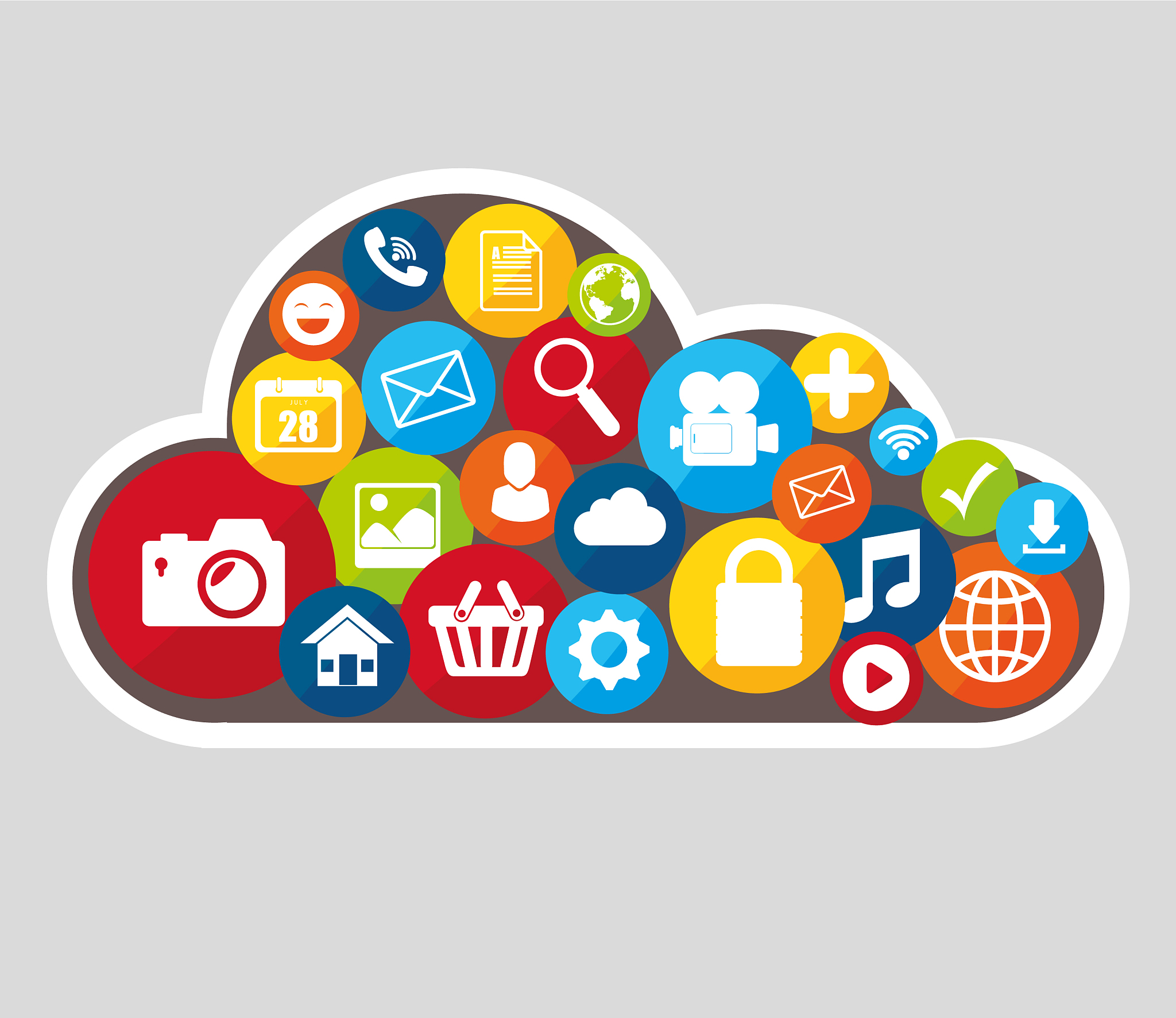 social media design with multimedia icons