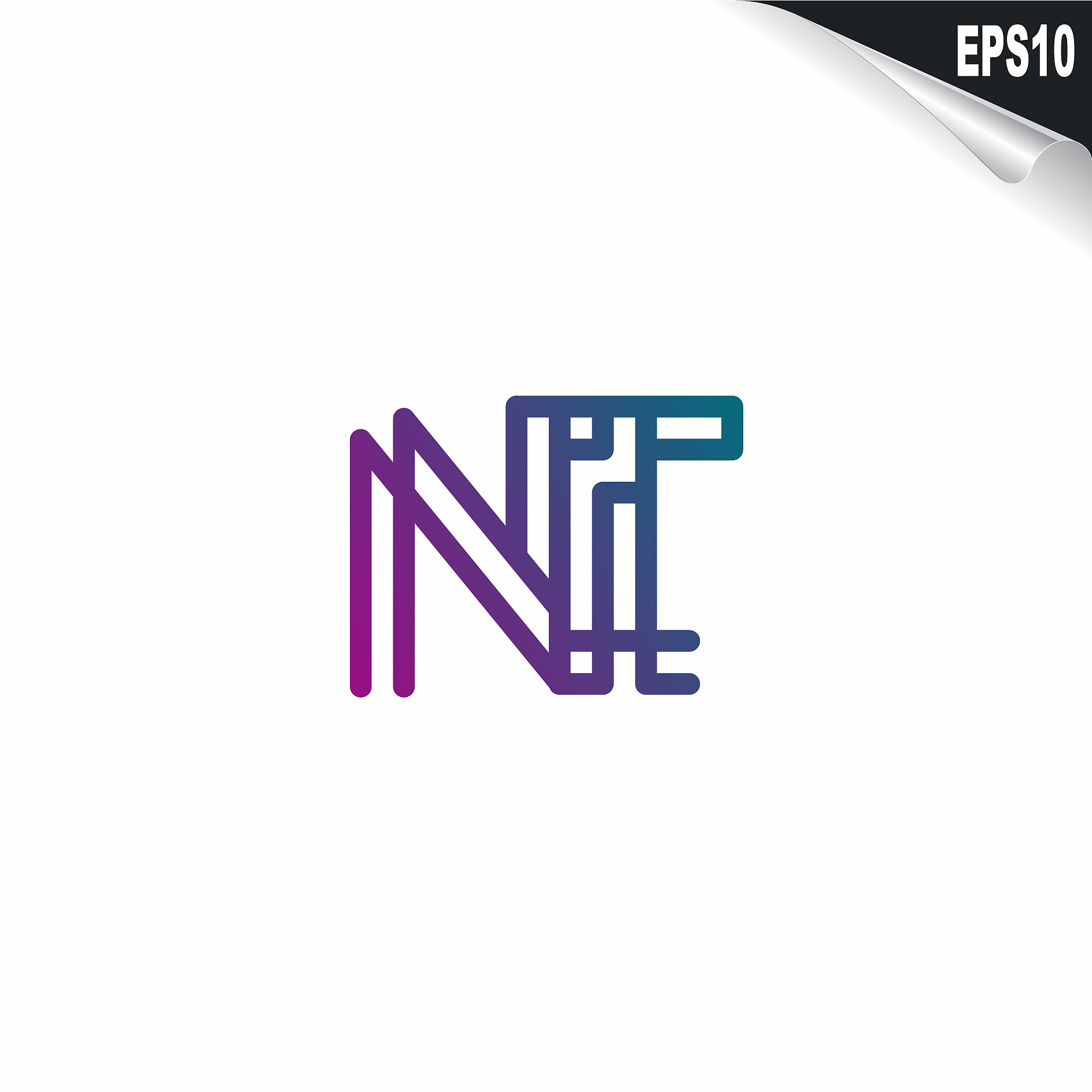 initial nt logo monogram design template simple