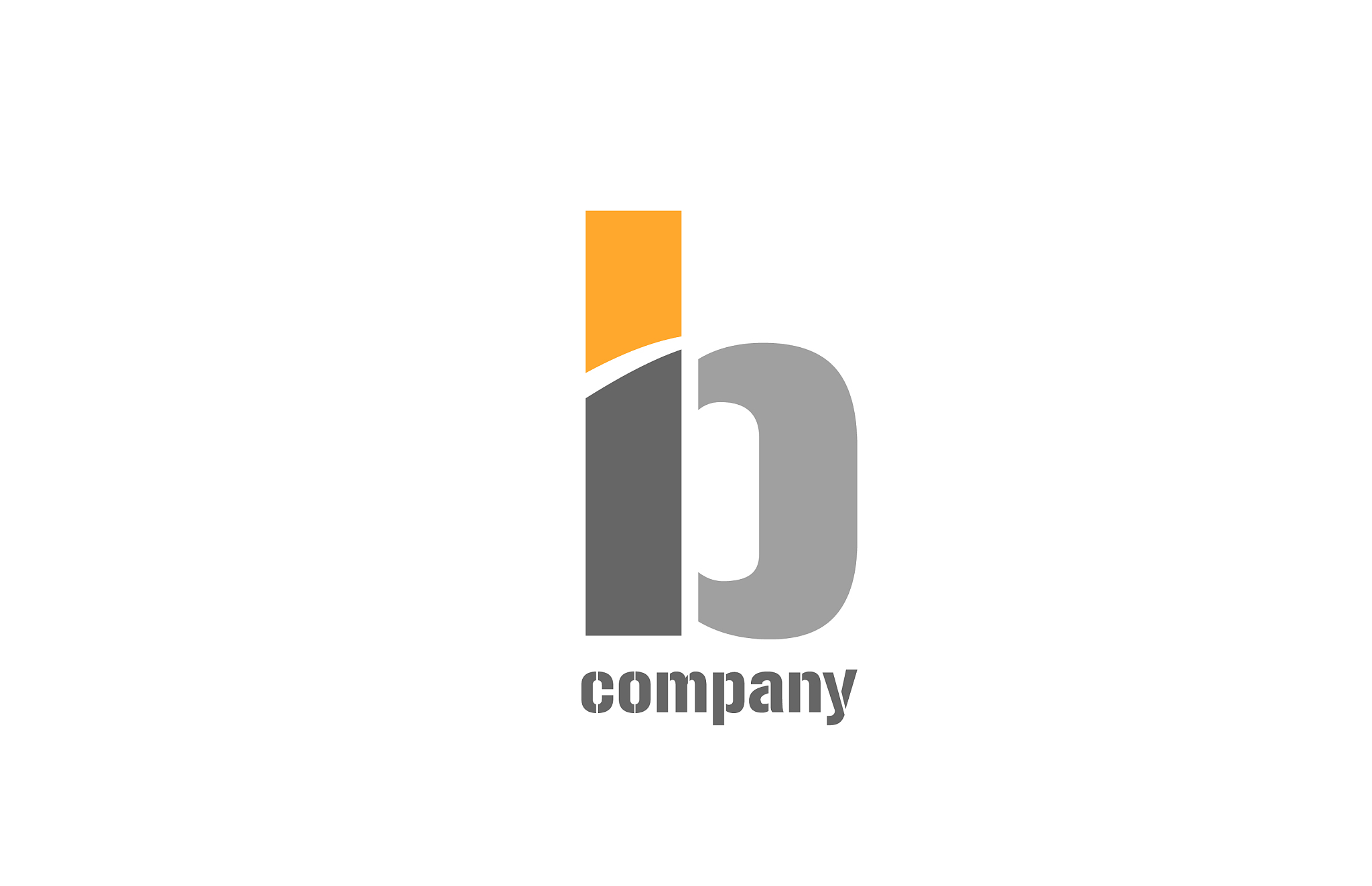 yellow and grey b alphabet logo design icon for
