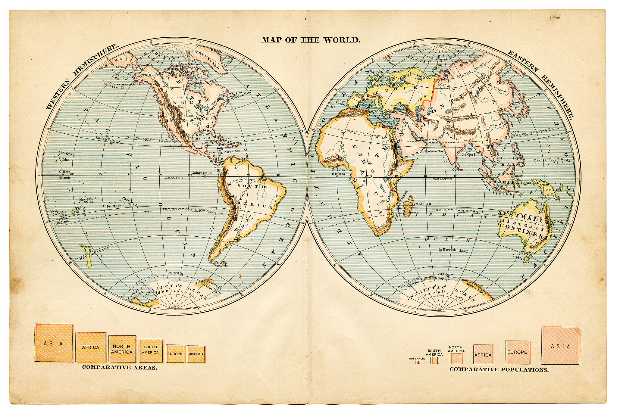 the world in hemispheres 1883