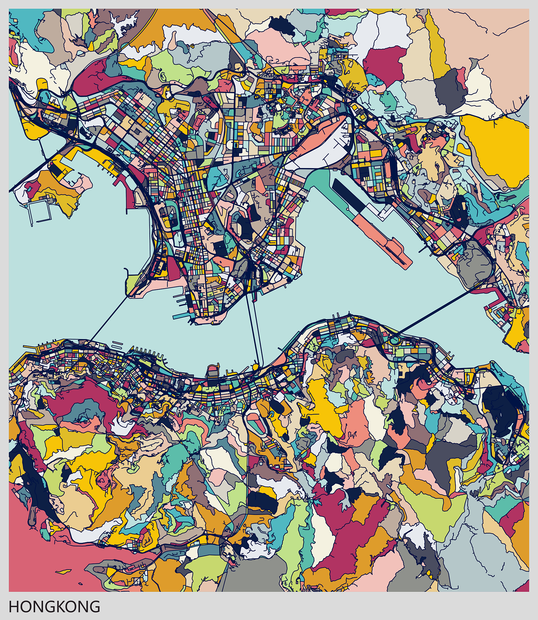 art map of hongkong