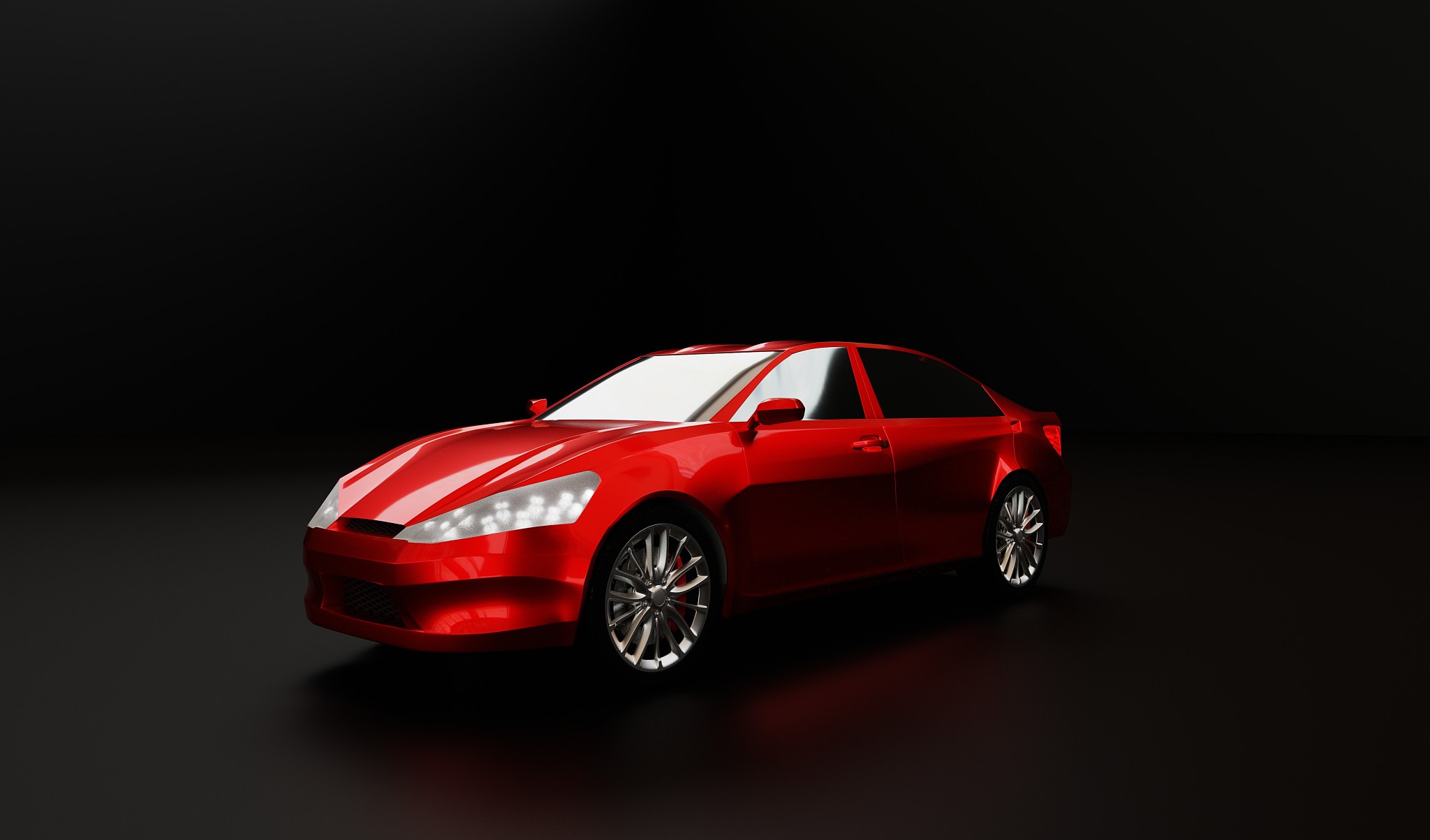 3d car on black background