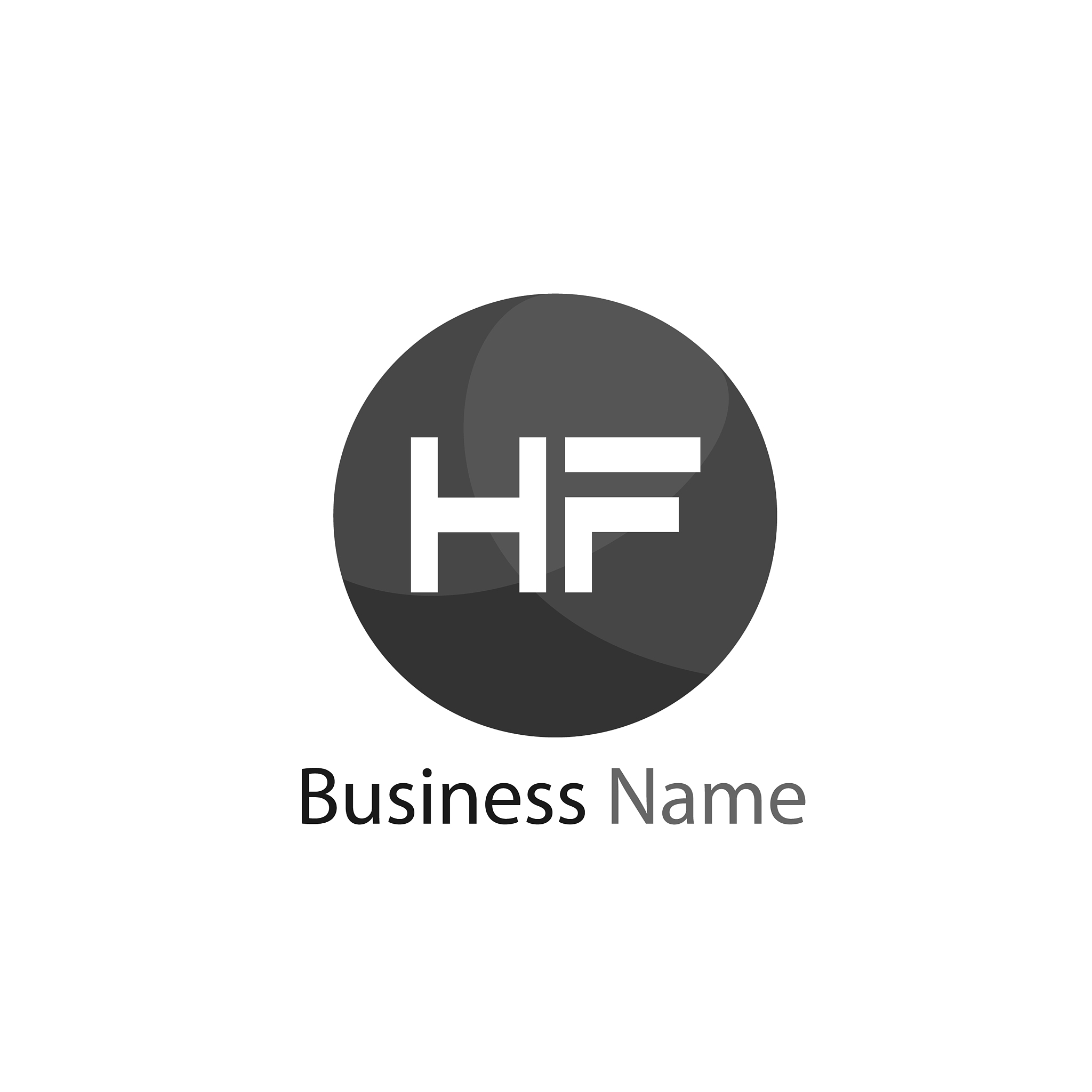 initial hf letter logo design