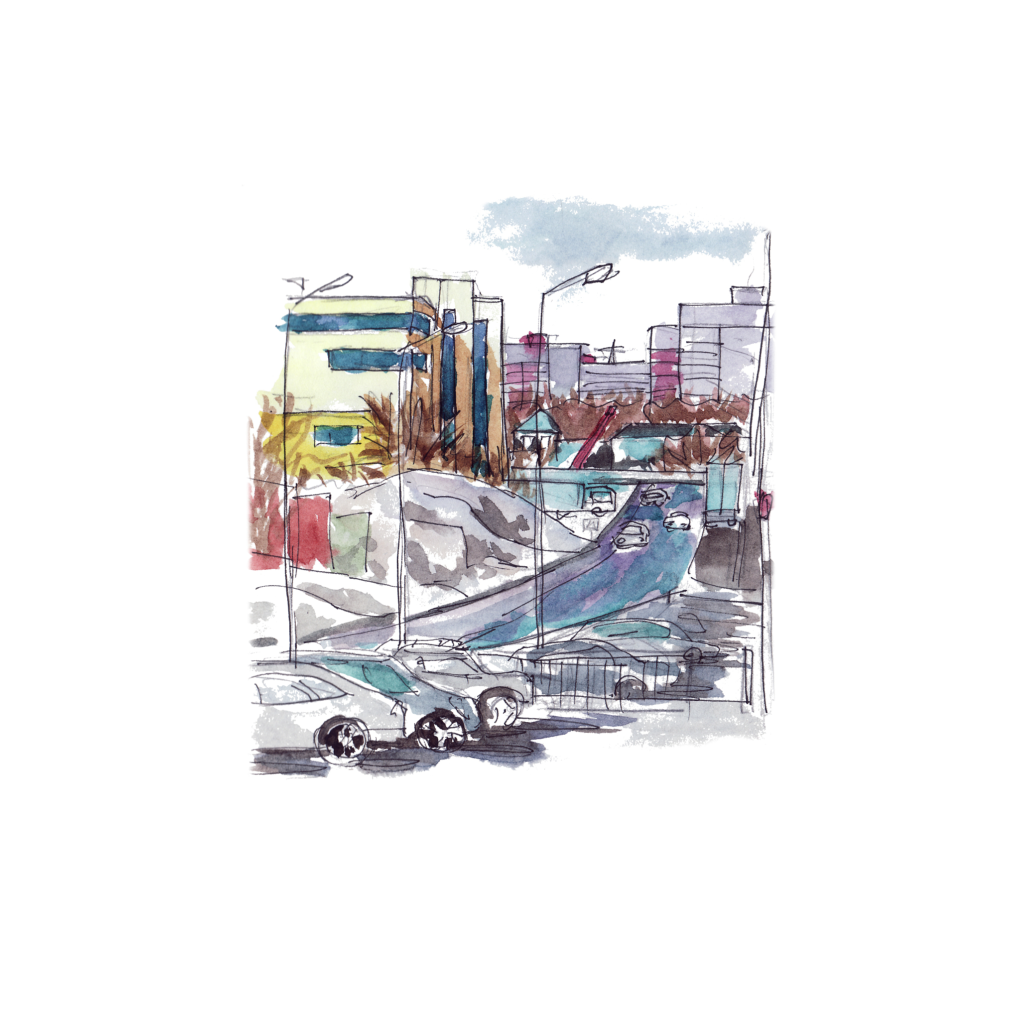 到哪里找建筑设计成果水彩图