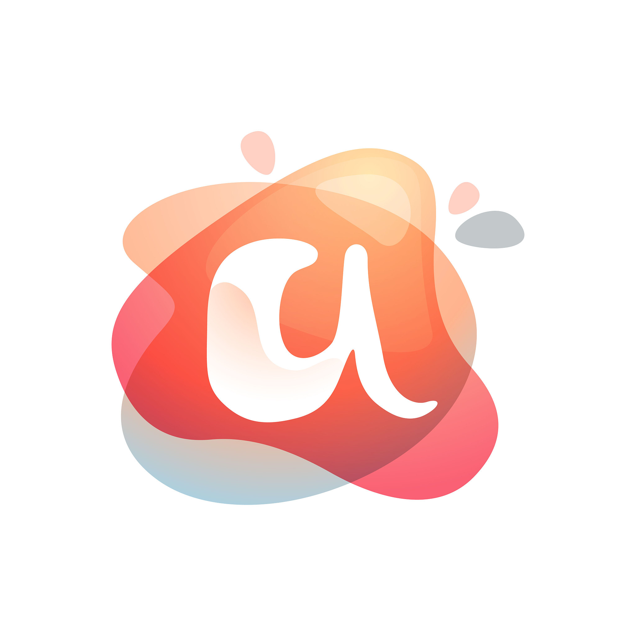 letter a logo at colorful watercolor splash background.