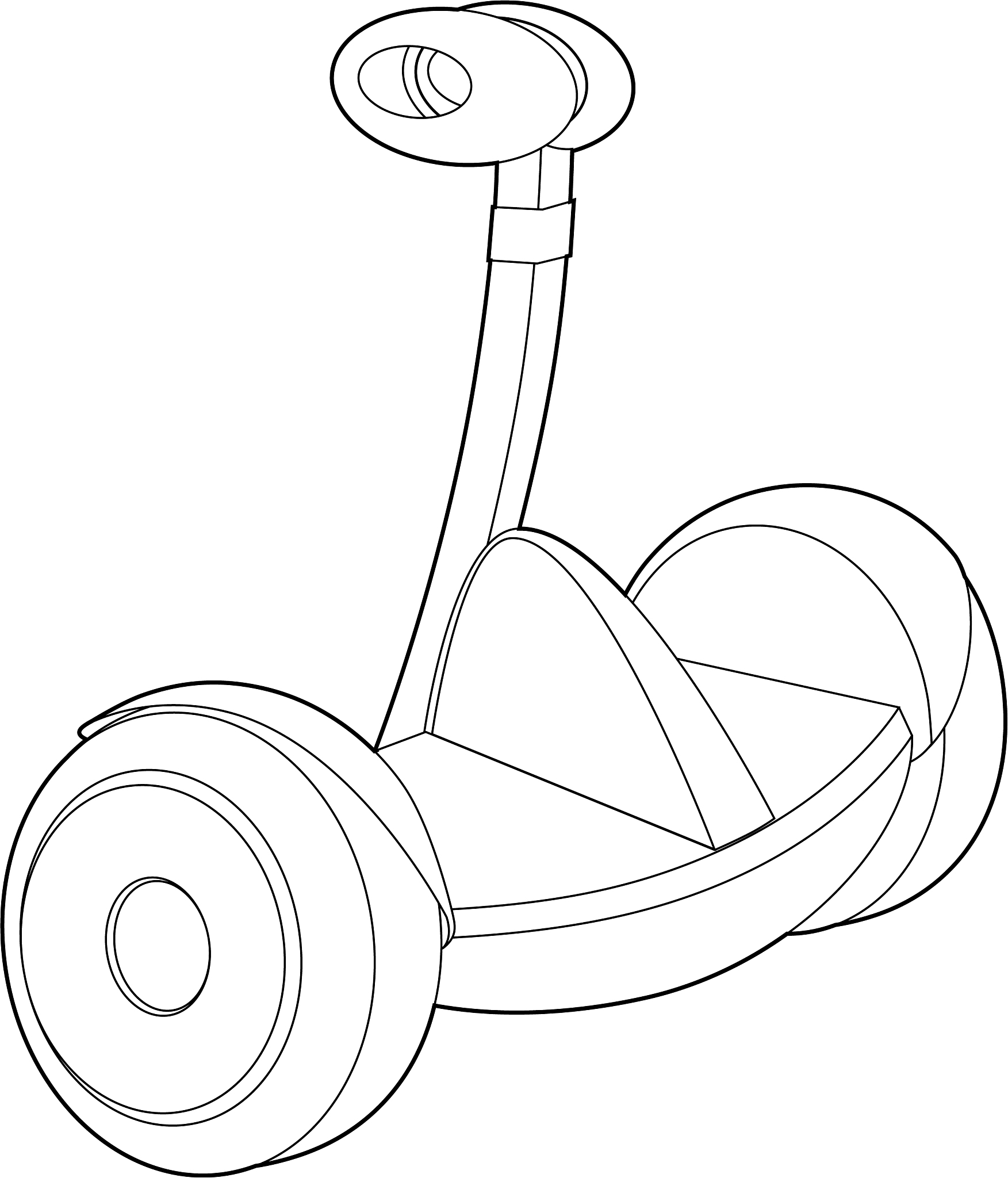 two wheeled electric vehicle icon outline