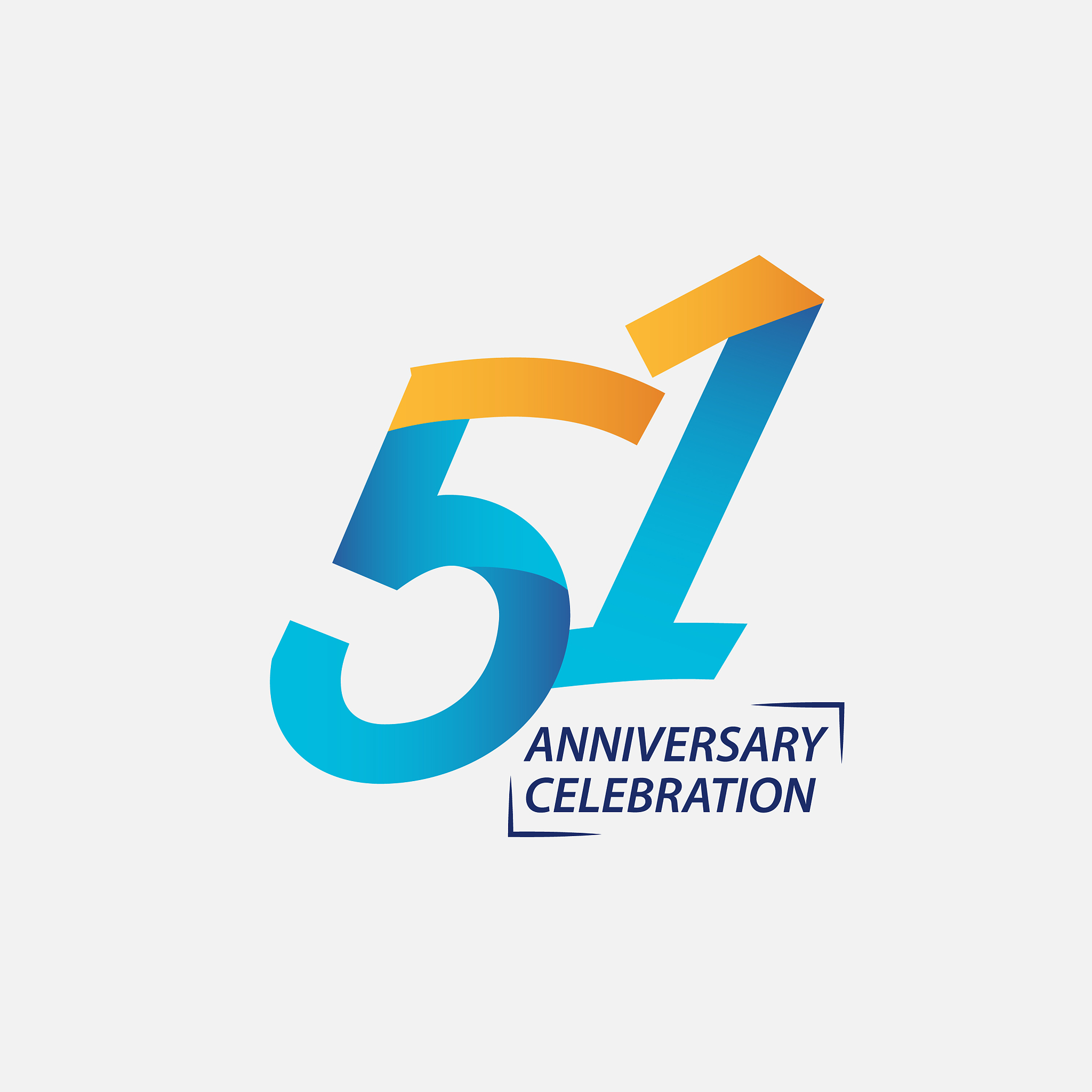 51 year anniversary celebration template design