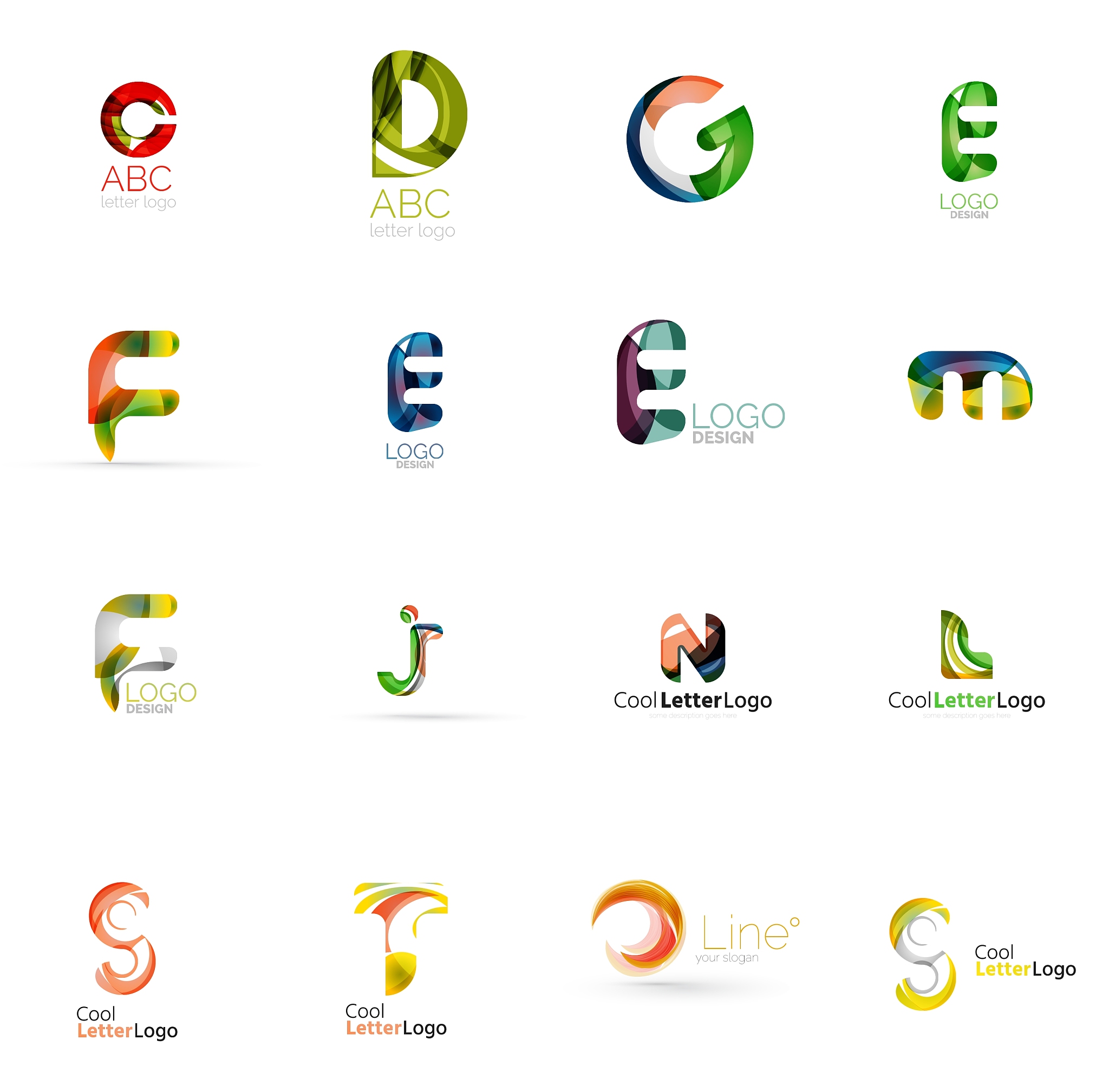 set of universal company logo ideas business icon