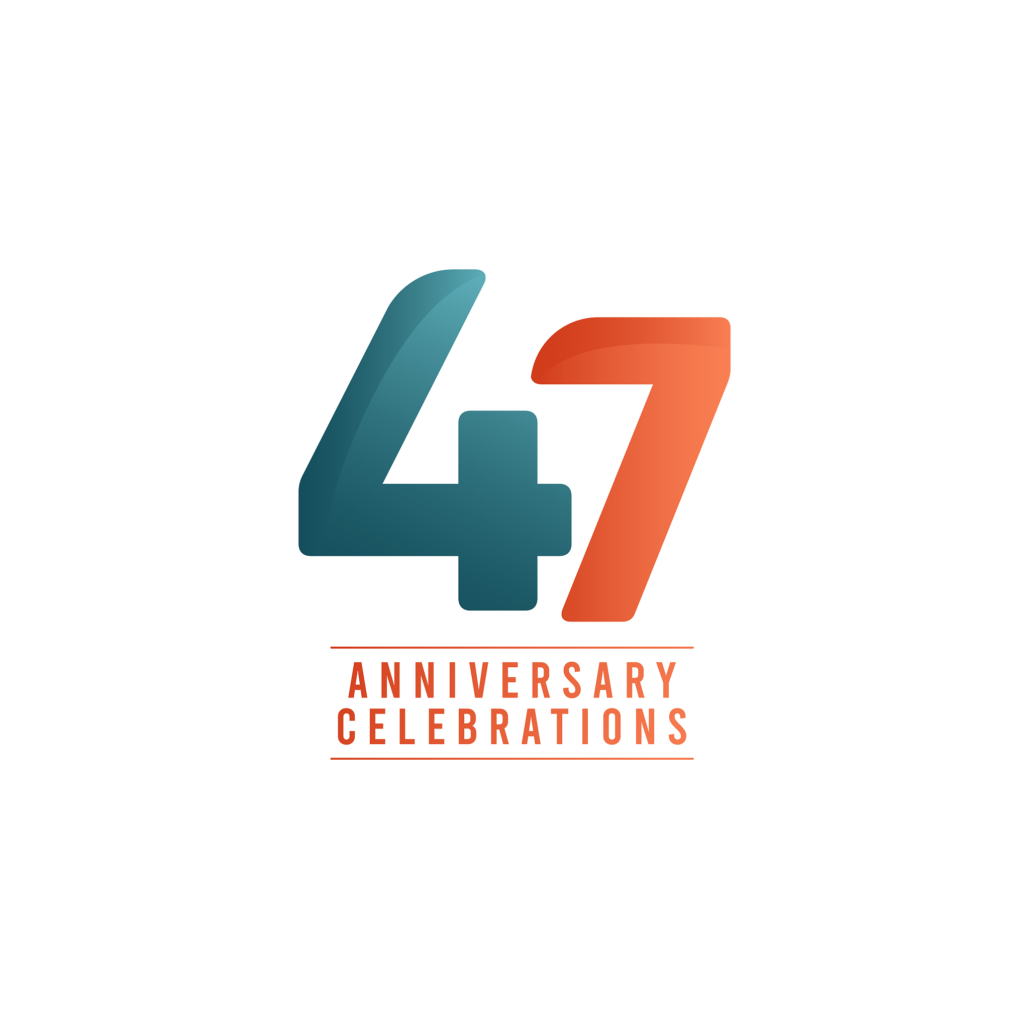 47 years anniversary celebrations vector template design illustr