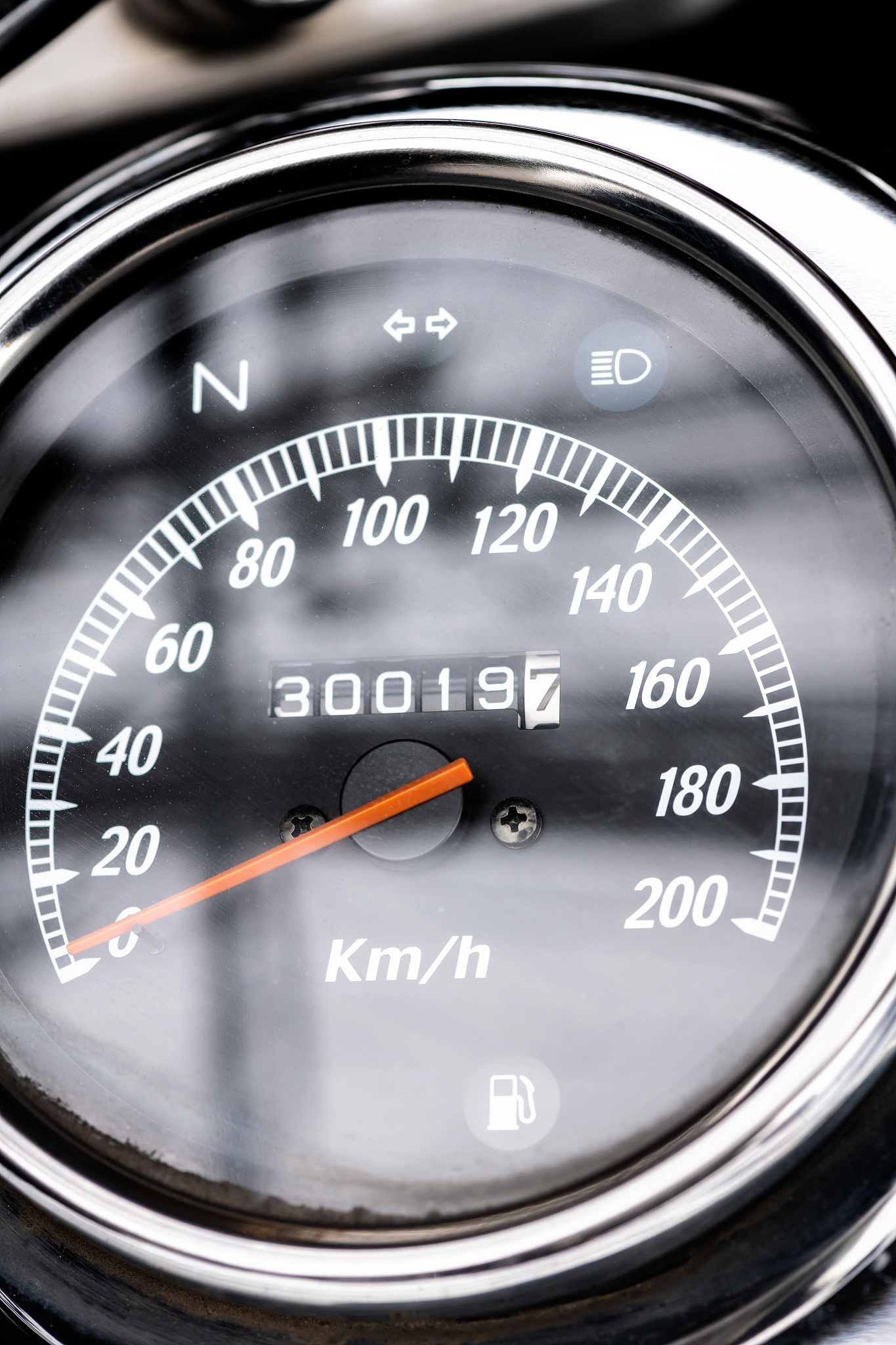 classic motorcycle mileage (dashboard , mileage) in white and bl