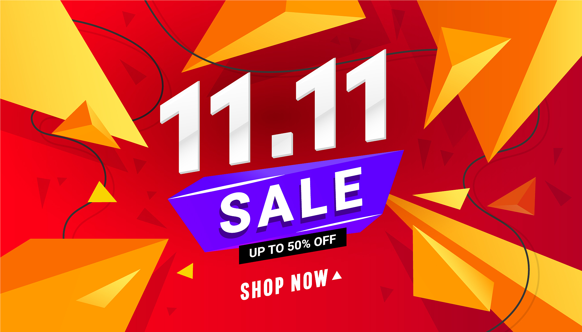 1111 sale banner template design with triangular