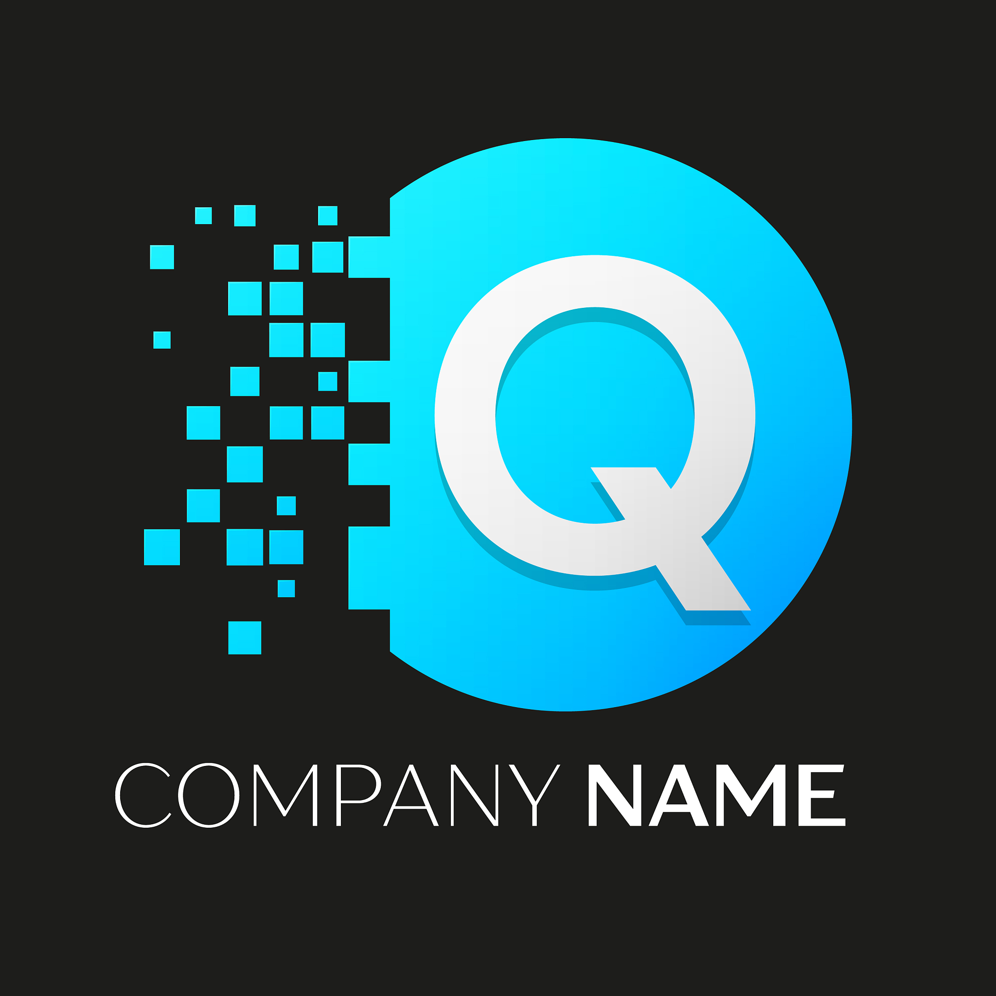 realistic letter q logo in colorful circle