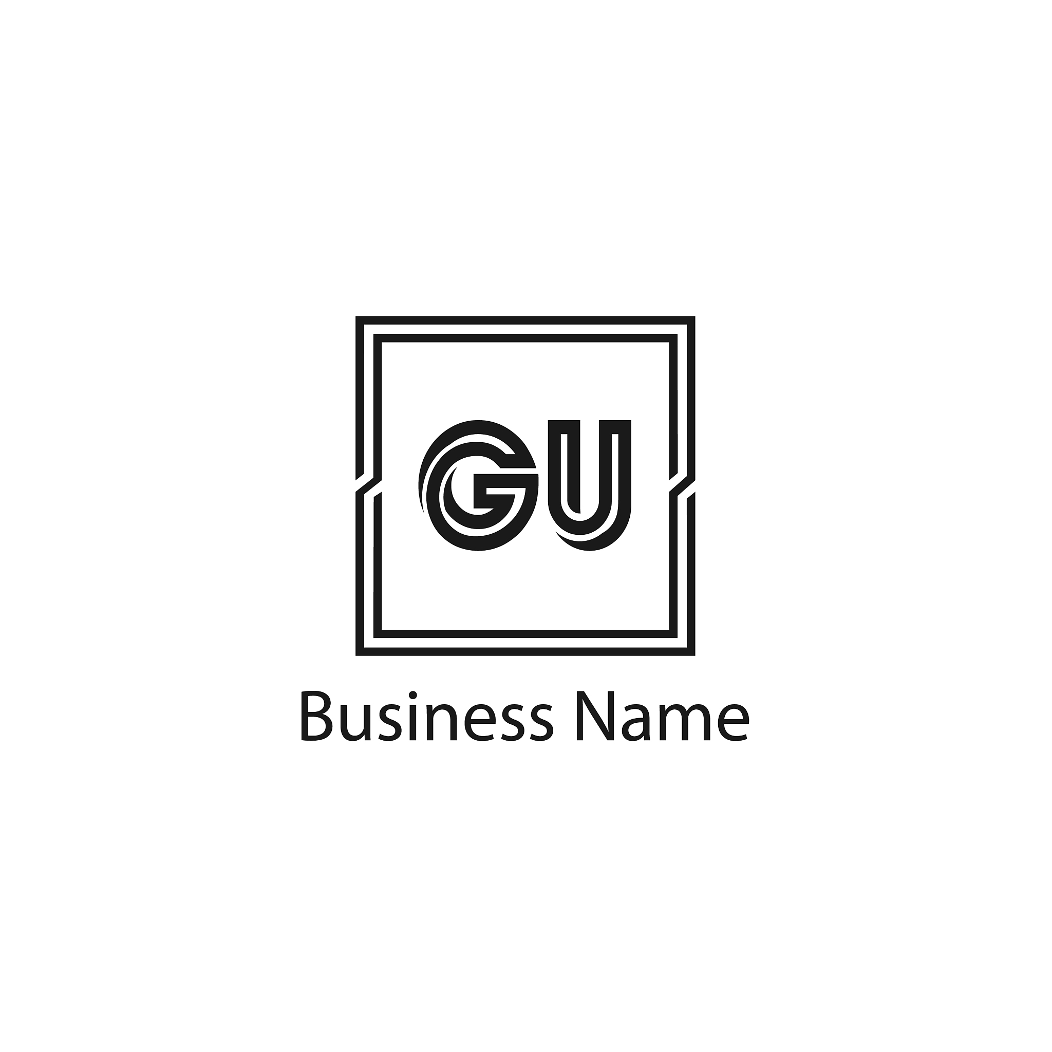 initial letter gu logo template design