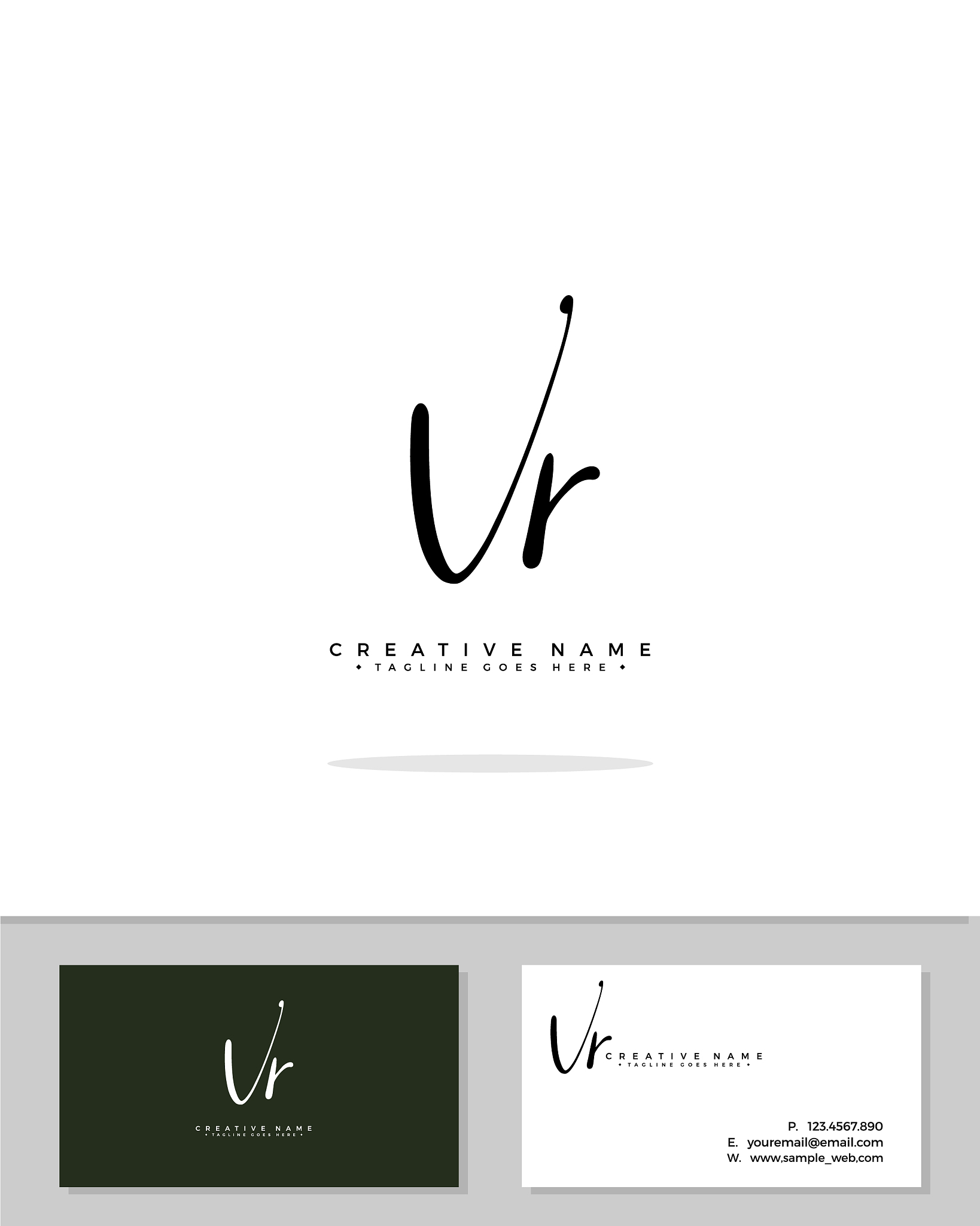 v r vr initial logo signature handwriting