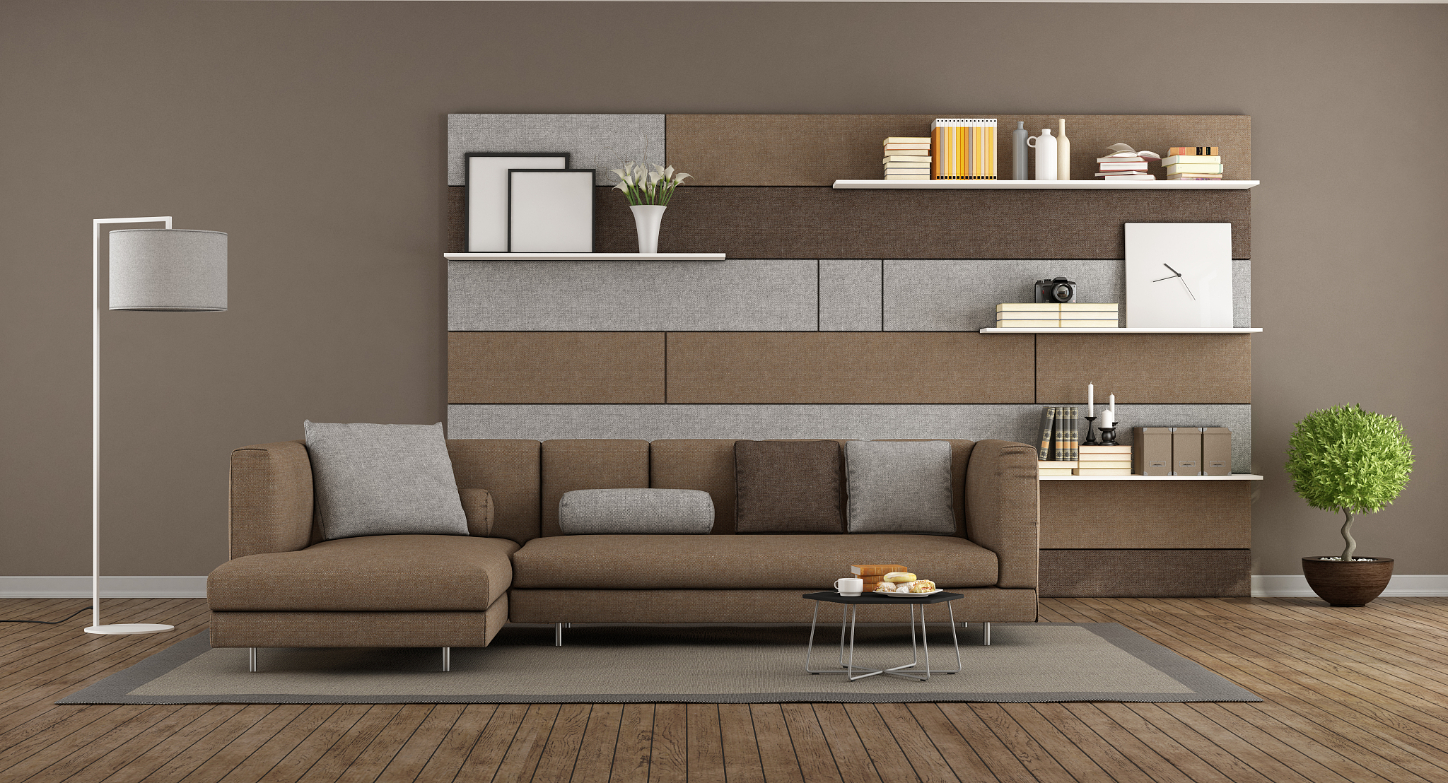 modern brown and gray lounge