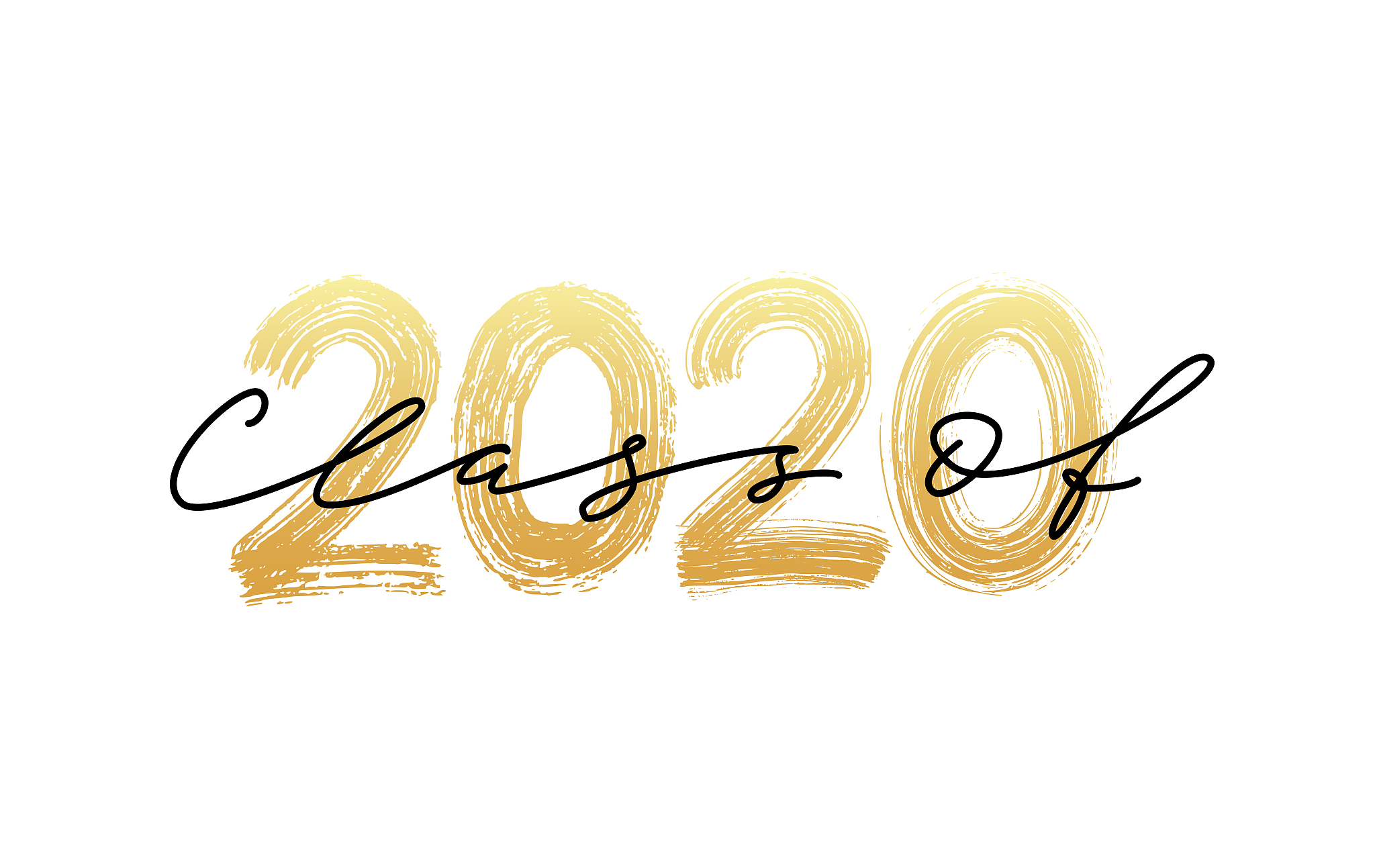 class of 2020. modern calligraphy. hand drawn brush lettering lo