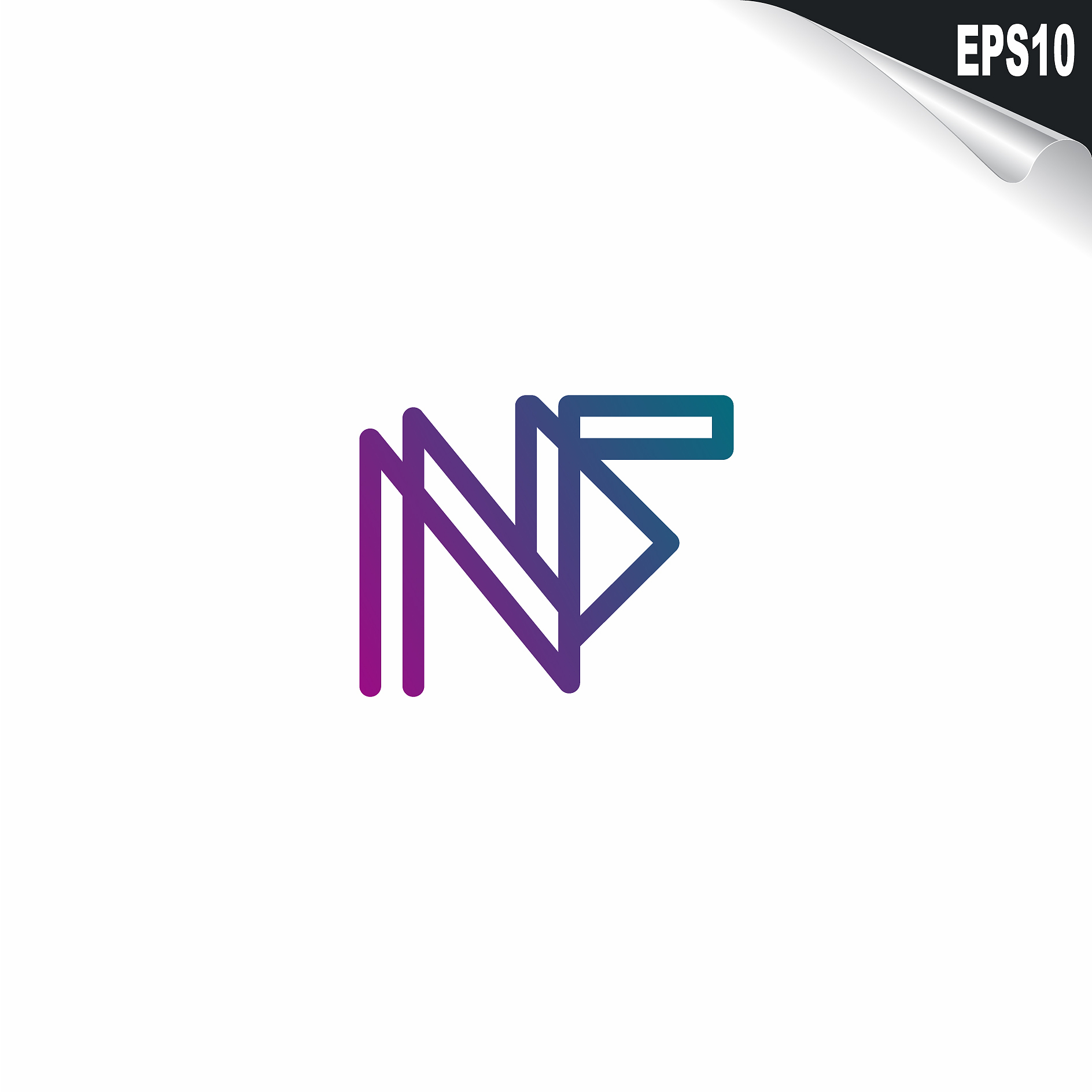 initial nf logo monogram design template simple