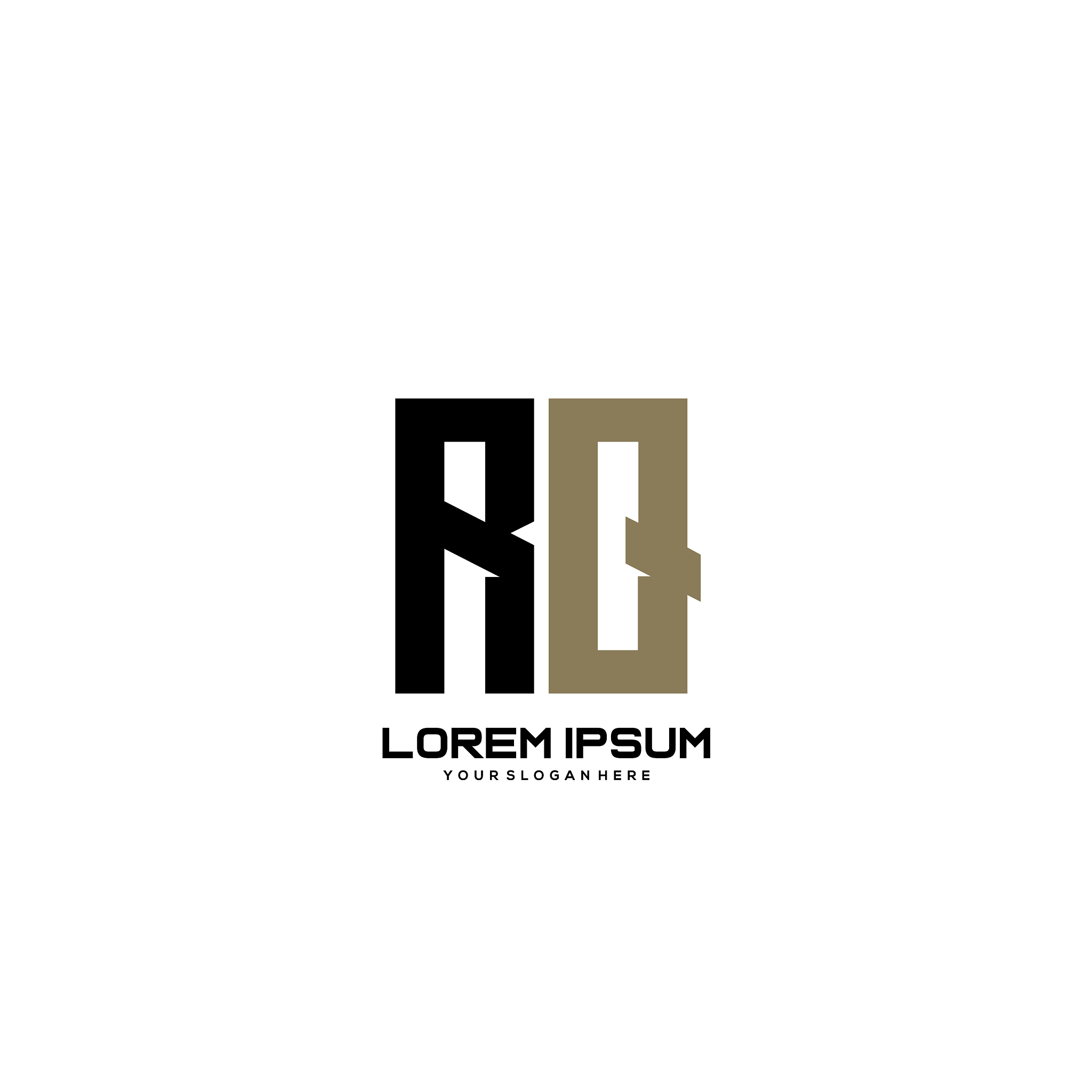rq initial letter minimalist art logo