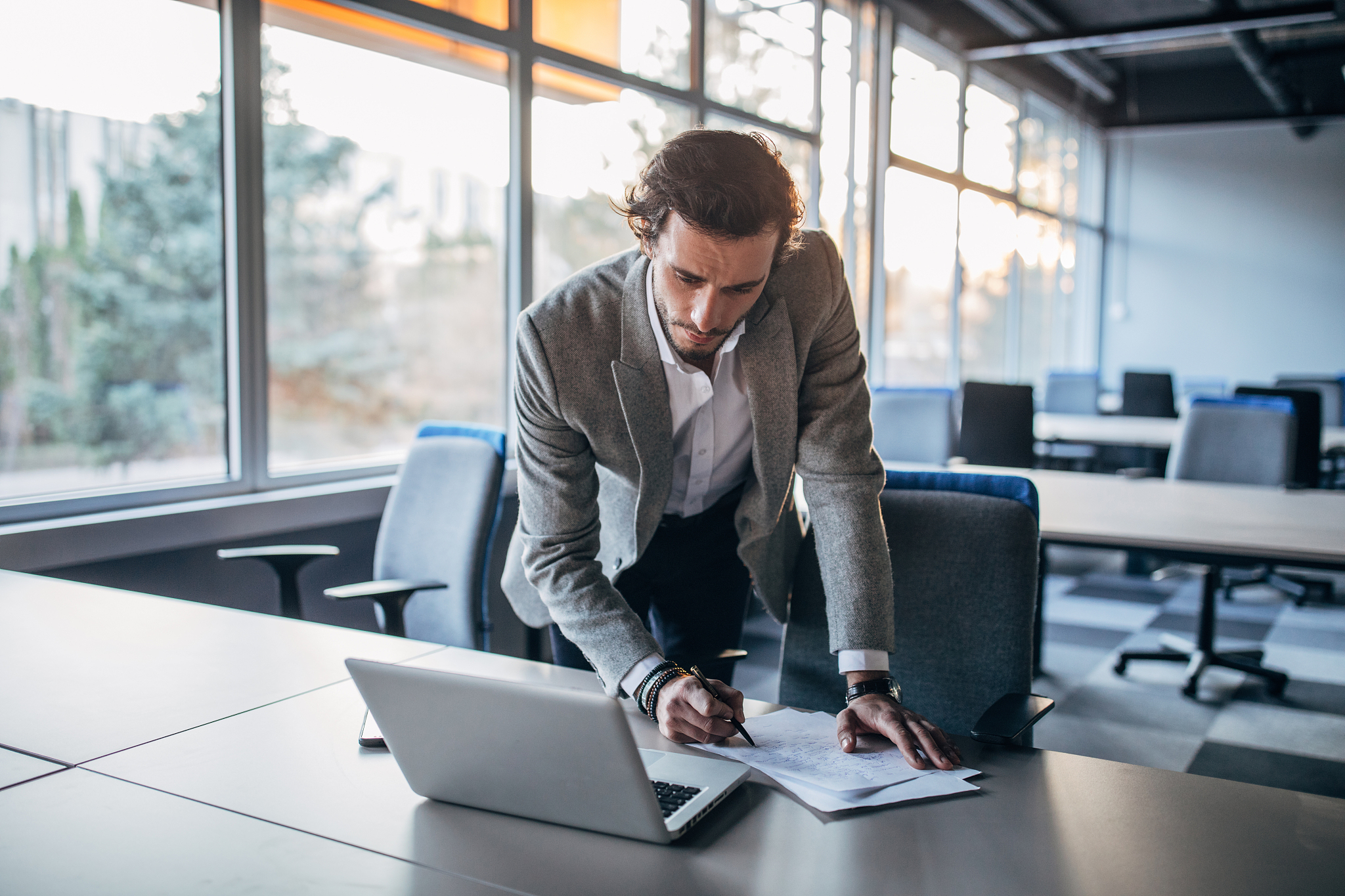 modern businessman working in office