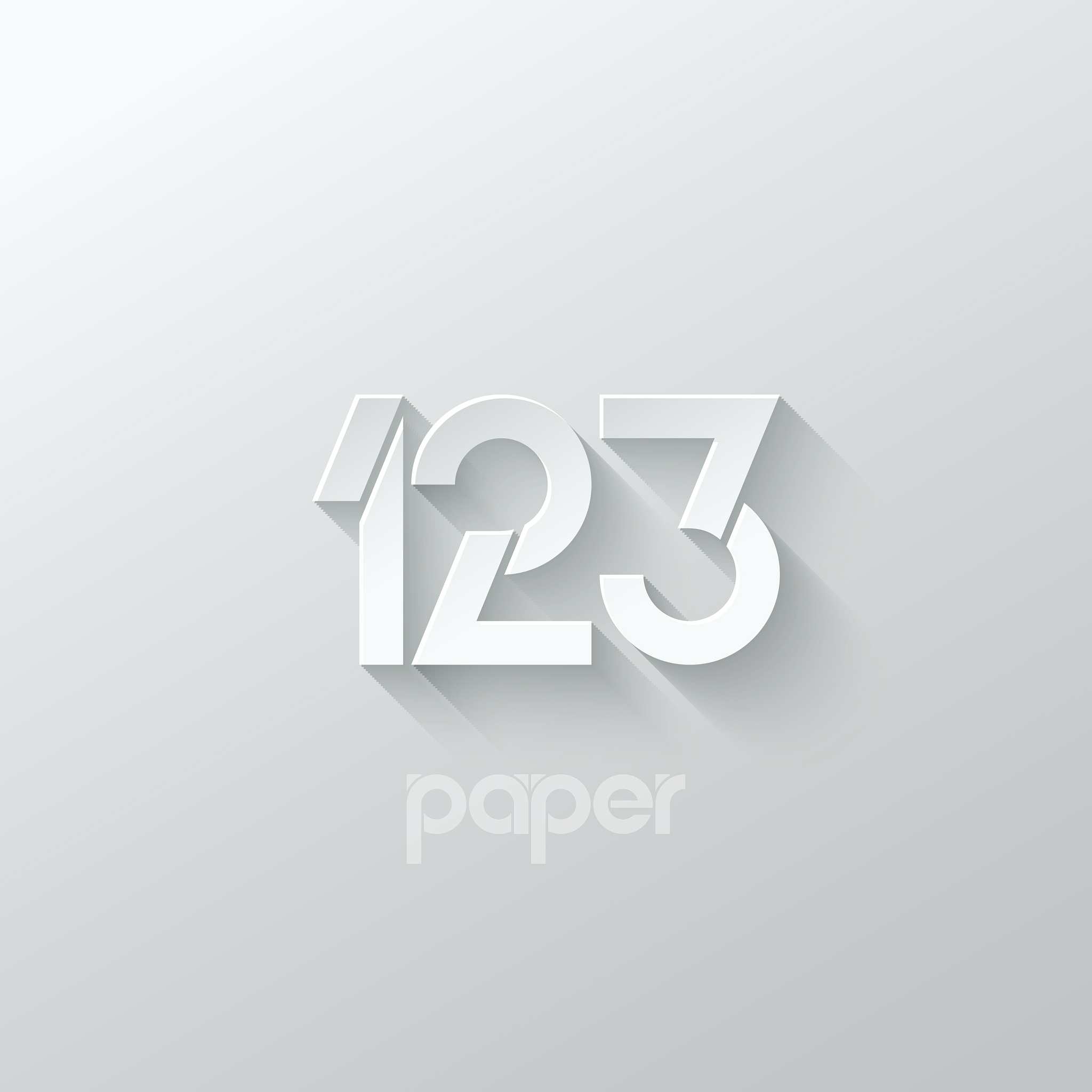 number one 1 two 2 three 3 logo paper set