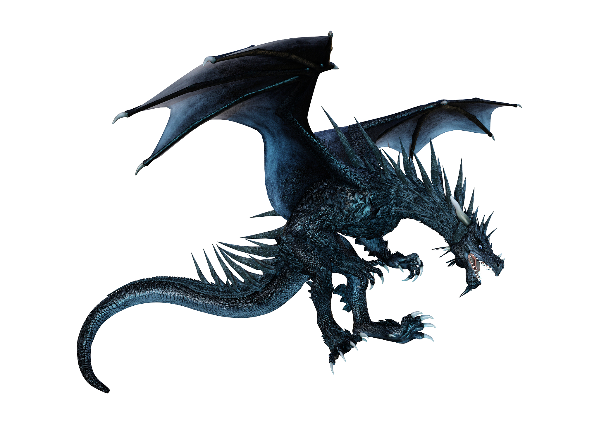 3d illustration fantasy dragon on white