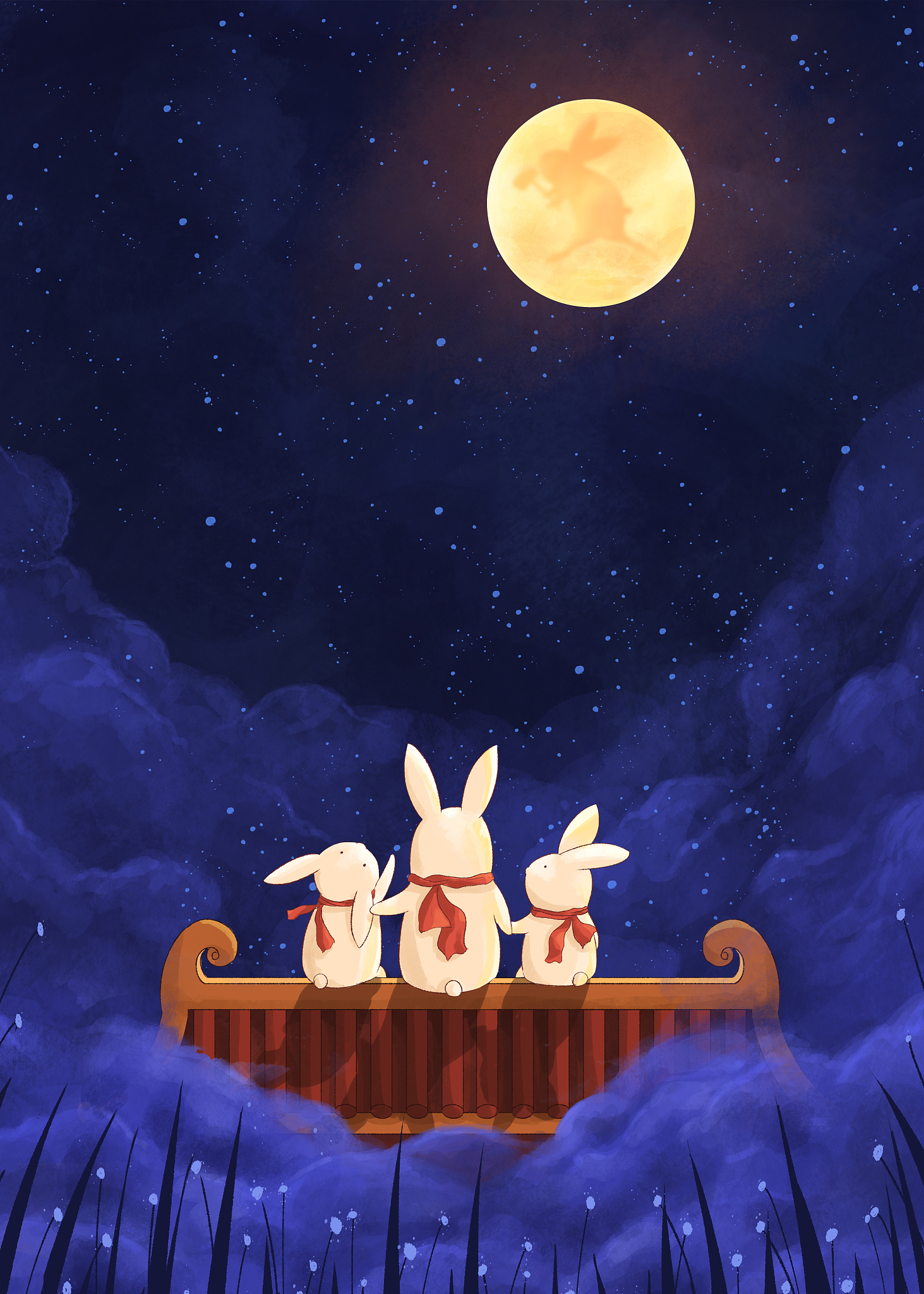 萌兔摘星，为你点亮夜空