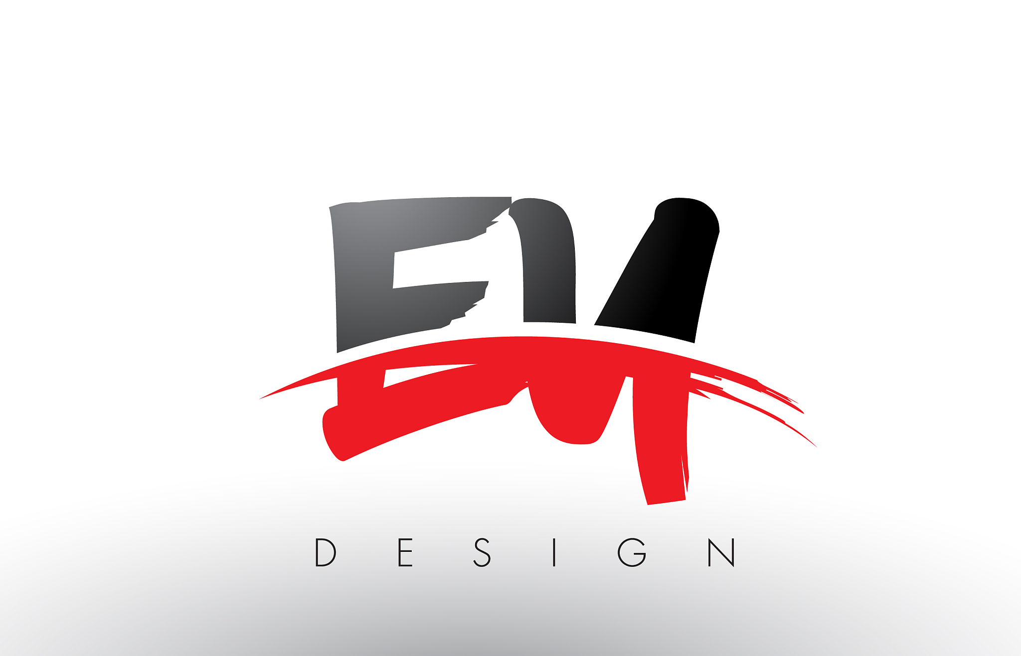 ey e y brush logo letters with red and black