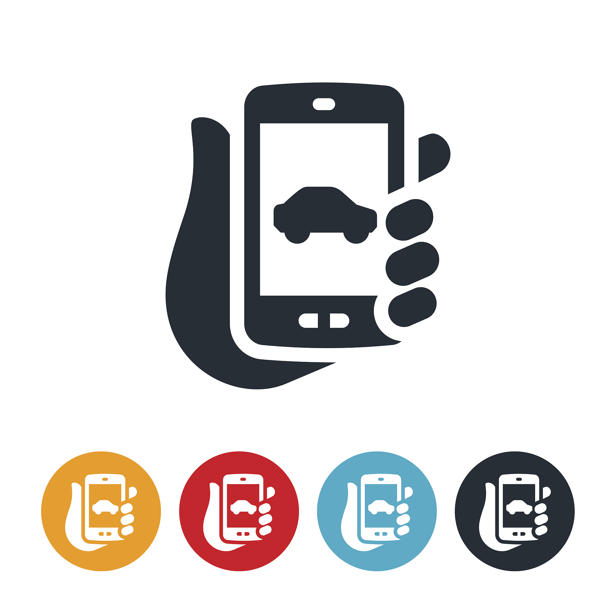 car on mobile device icon