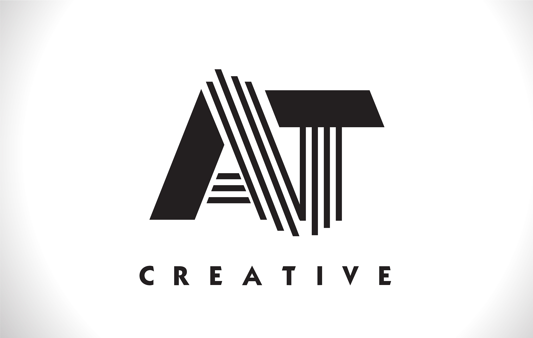at logo letter with black lines design line letter